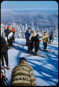 Classic Retro Ski Scene 1955 Limited Signature Stamped Edition 