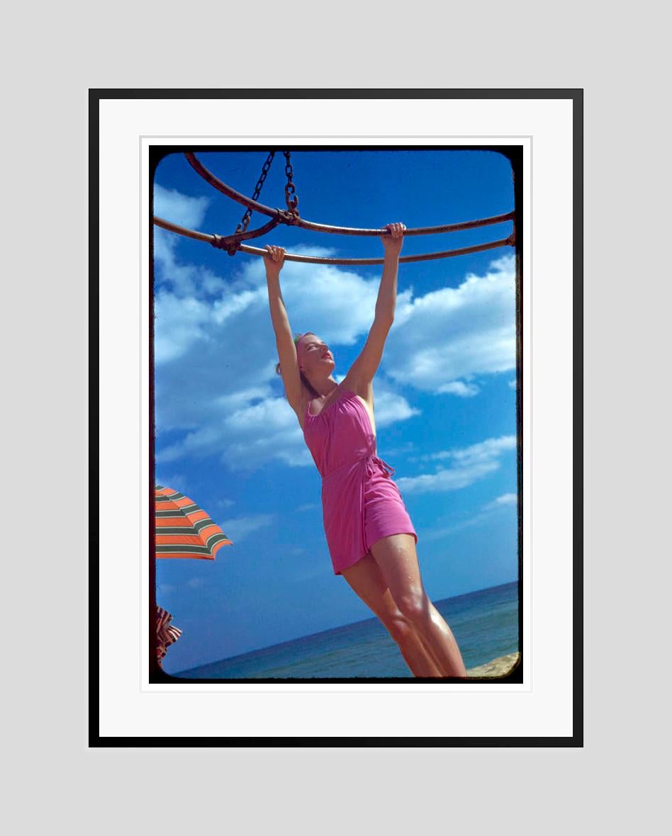 Florida Vogue 1944 Limited Signature Stamped Edition - Blue Color Photograph by Toni Frissell