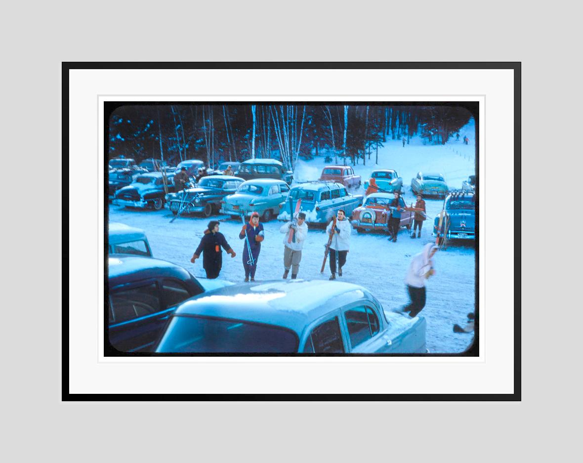 Gathering For A Days Skiing 

1955

Skiers in the car park at the Stowe Mountain resort, Vermont, USA

by Toni Frissell

40 x 30