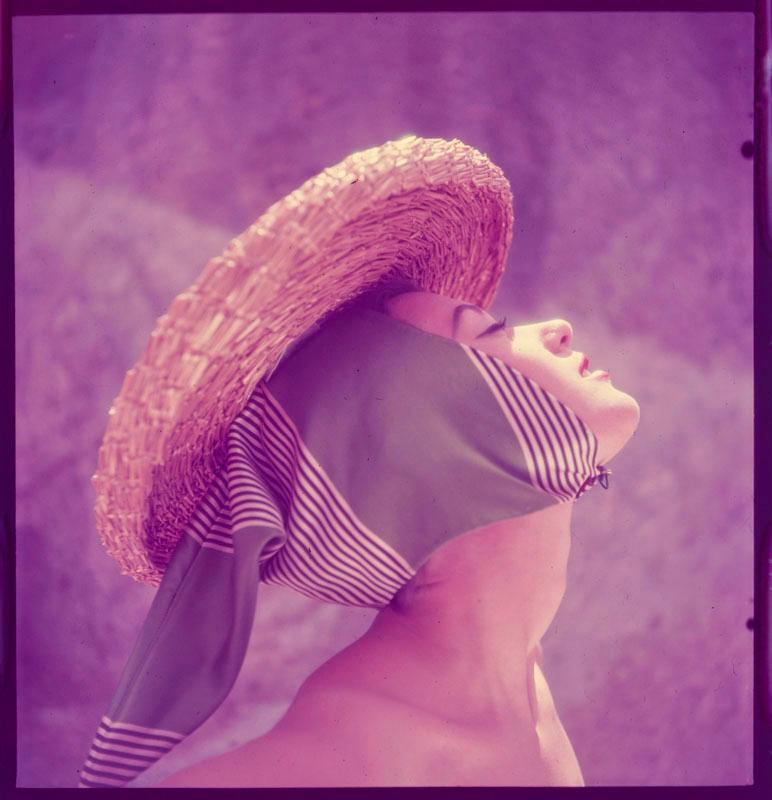 Toni Frissell Color Photograph - Girl In A Hat 1951 Limited Signature Stamped Edition 