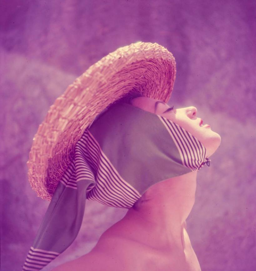 Toni Frissell Color Photograph - Girl In A Hat 1951 Oversize Limited Signature Stamped Edition 