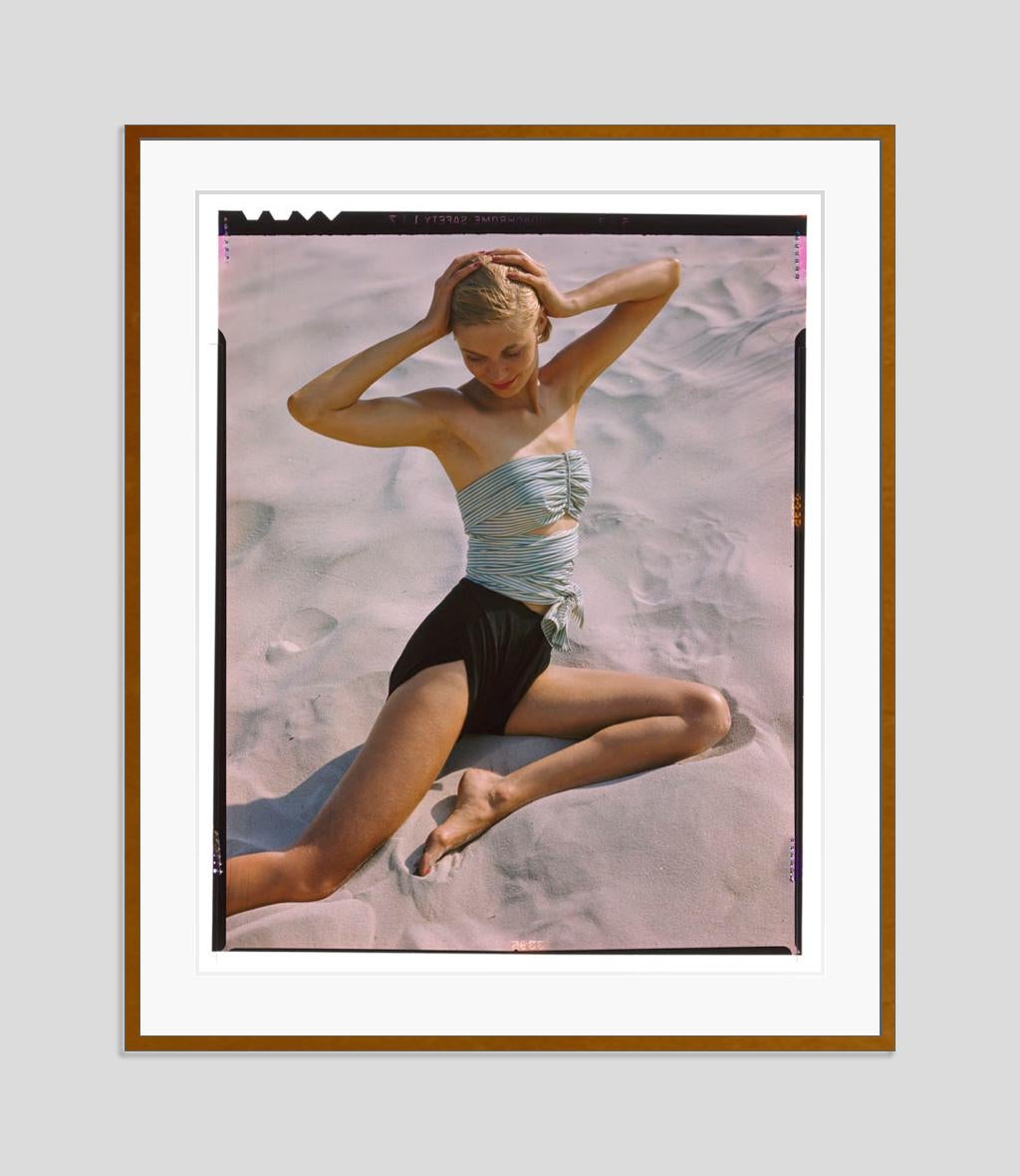 Girl On The Beach 1948 Oversize Limited Signature Stamped Edition - Photograph by Toni Frissell