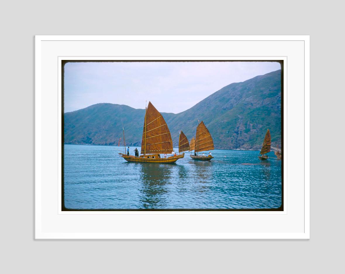 Junks In Hong Kong Harbour 1959 Limited Signature Stamped Edition - Modern Photograph by Toni Frissell