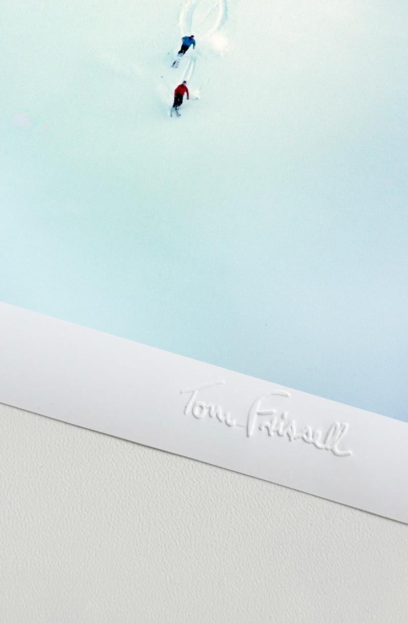 Klosters Scene 1954 Oversize Limited Signature Stamped Edition - Blue Abstract Photograph by Toni Frissell