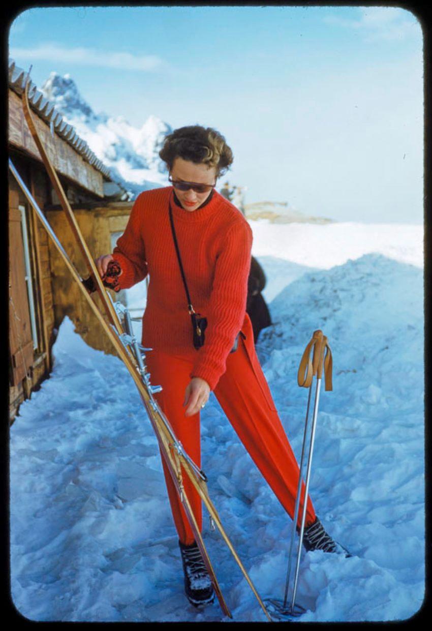 Toni Frissell Color Photograph - Lady In Red  1955  Limited Signature Stamped Edition 
