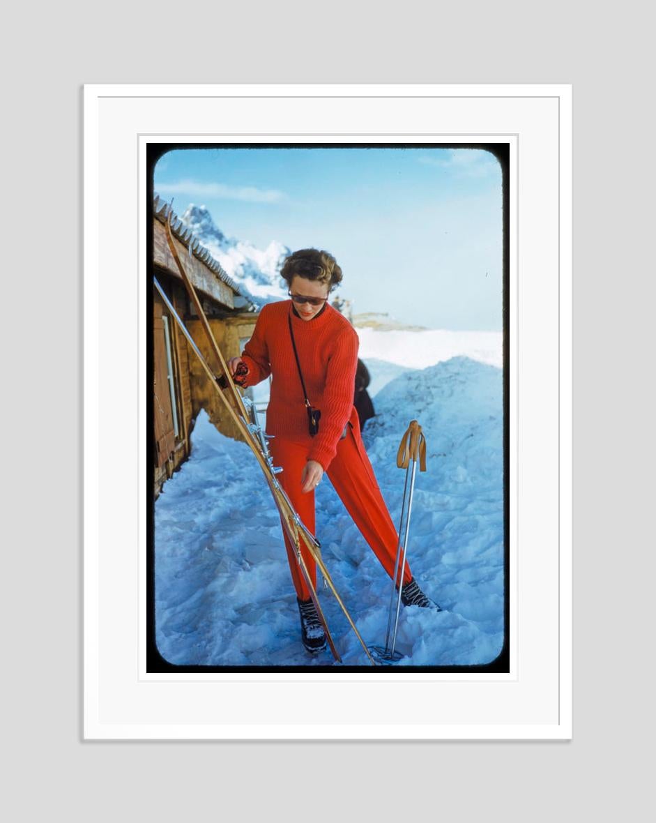  Lady In Red 1955 Oversize Limited Signature Stamped Edition  - Modern Photograph by Toni Frissell