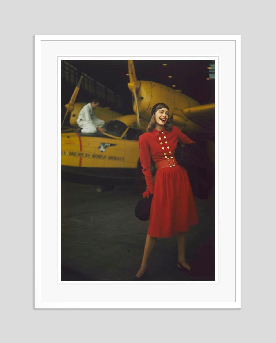 Model In A Red Dress 1960 Oversize Limited Signature Stamped Edition  - Modern Photograph by Toni Frissell