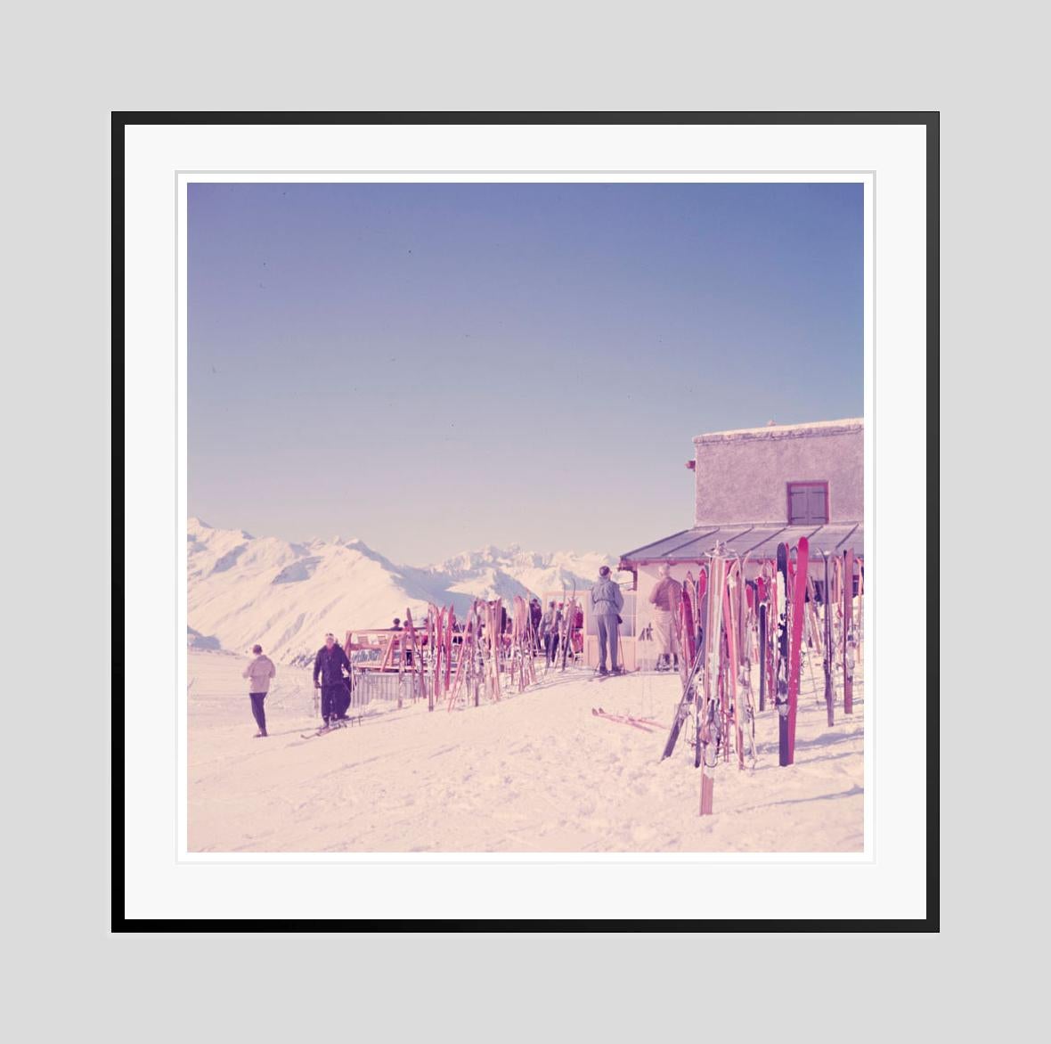 Mountain Top 

1951

Skis stacked up at a mountain top terrace, Klosters, Switzerland, 1951.

by Toni Frissell

30 x 30