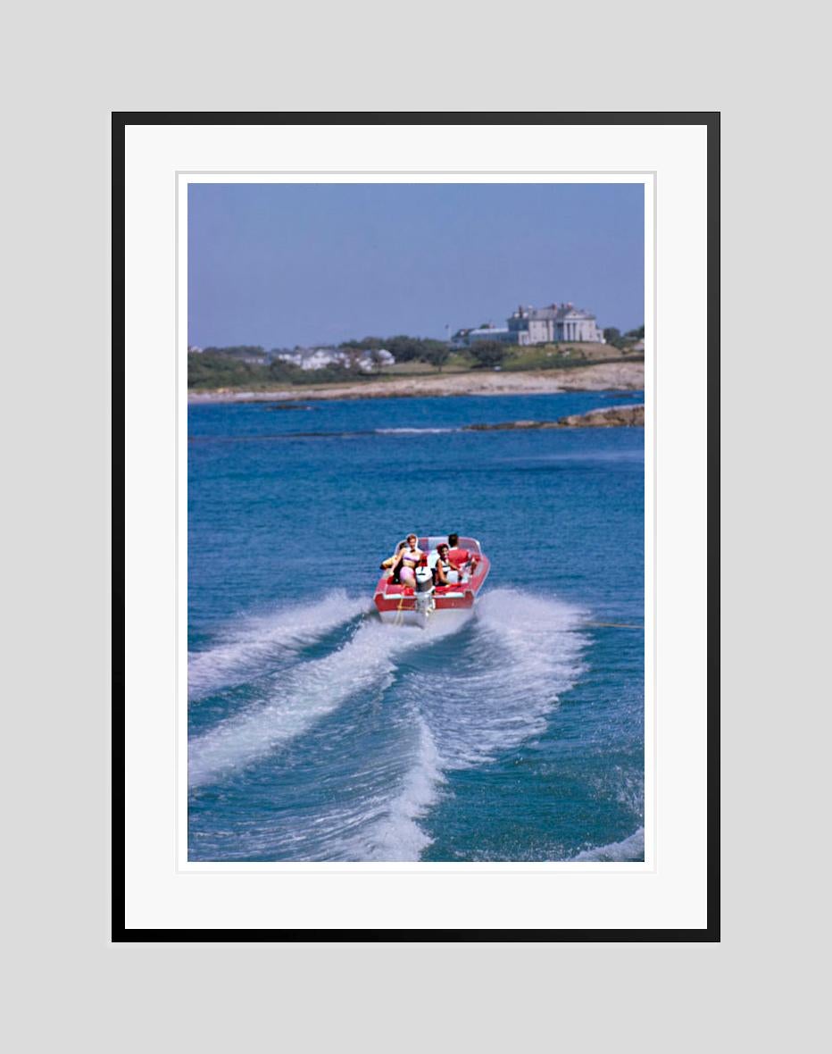 Newport Scenes 

1962

Two women wearing bikinis enjoy a ride in a speedboat, Newport Rhode Island, USA, 1962

by Toni Frissell

40 x 30