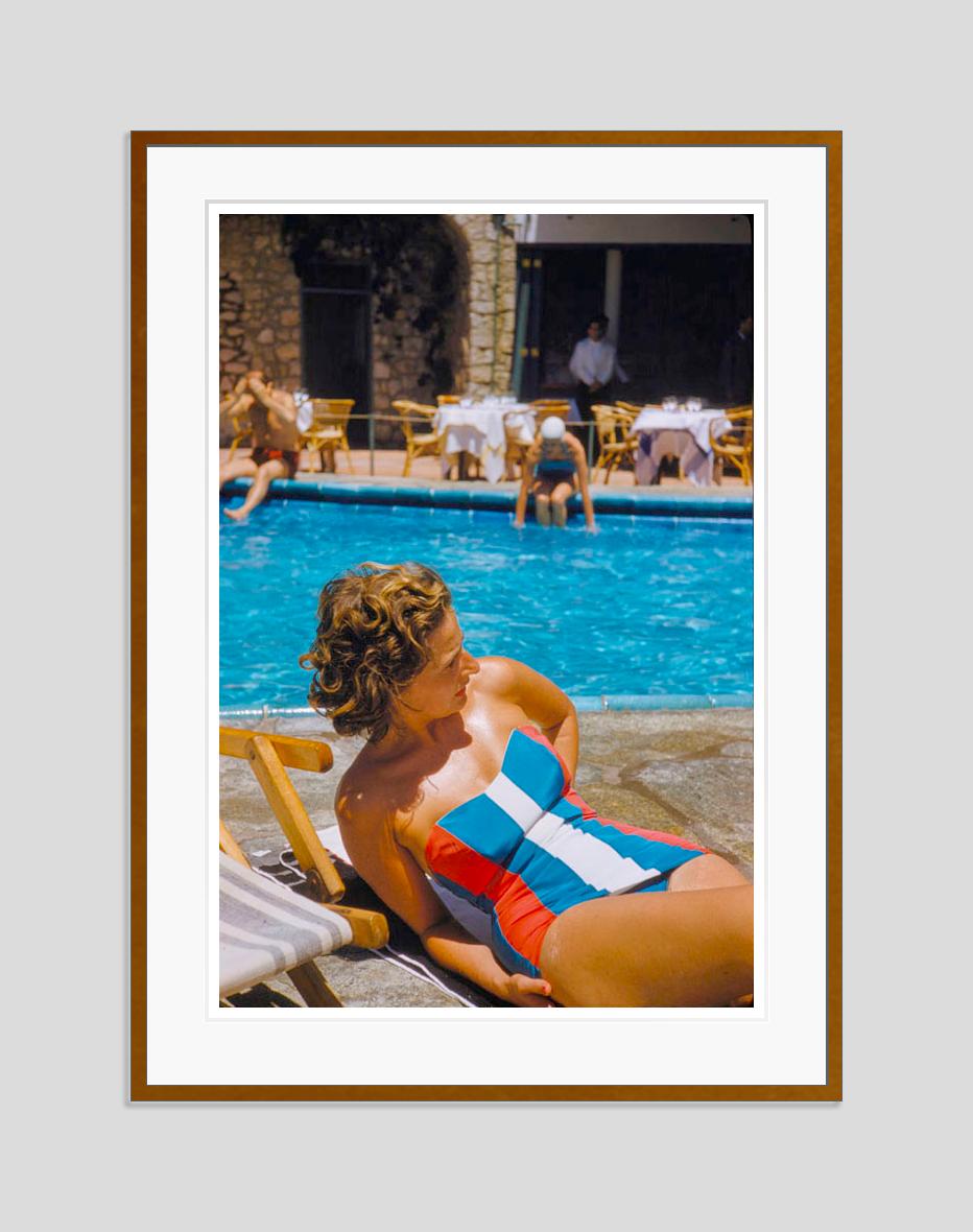 Poolside In Capri 1959 Oversize Limited Signature Stamped Edition  - Photograph by Toni Frissell