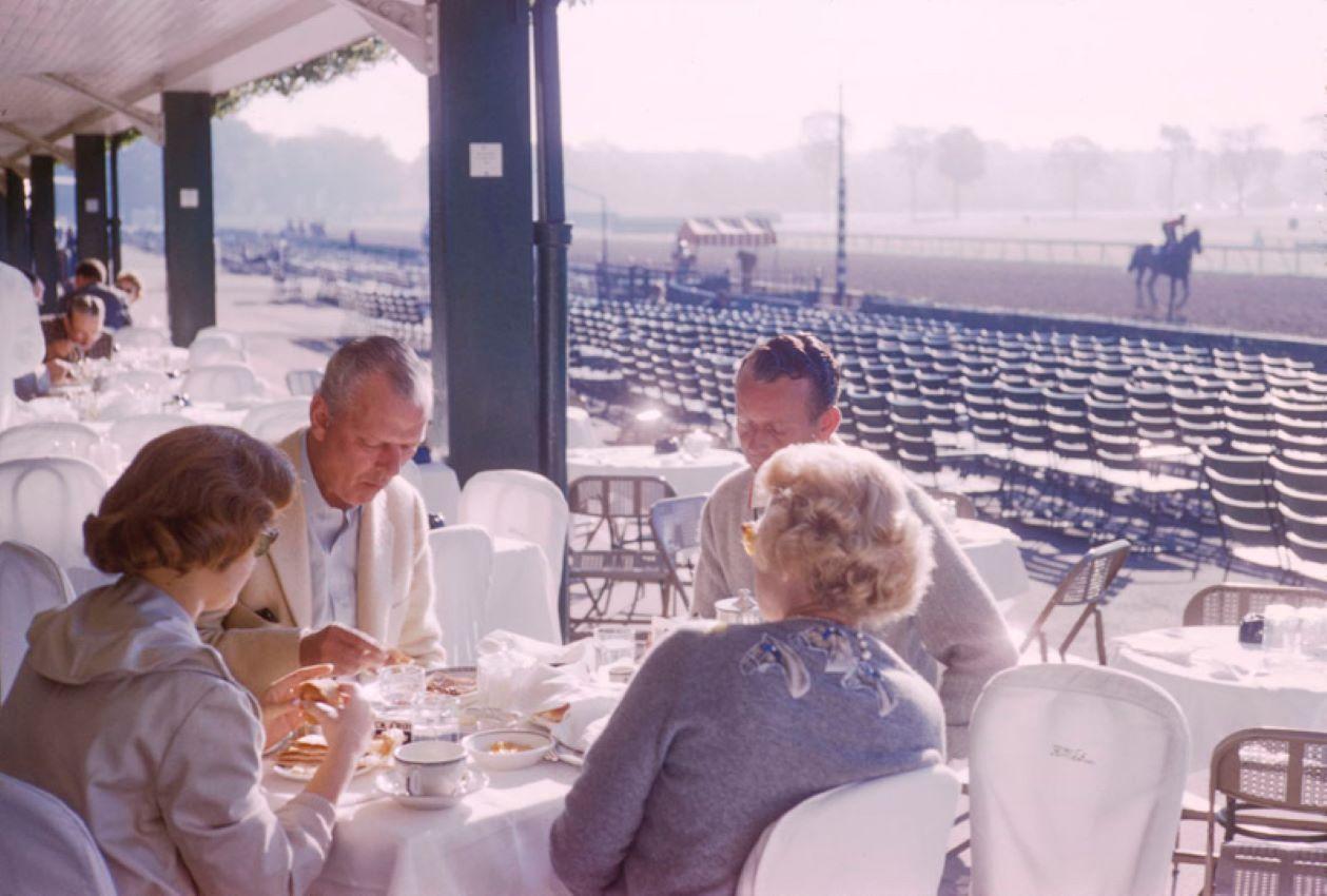 Toni Frissell Color Photograph -  Racegoers At Saratago  1960 Limited Signature Stamped Edition 