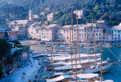 Rapallo Hafen Genua Italien 1954 Übergröße Limited Signature Stamped Edition