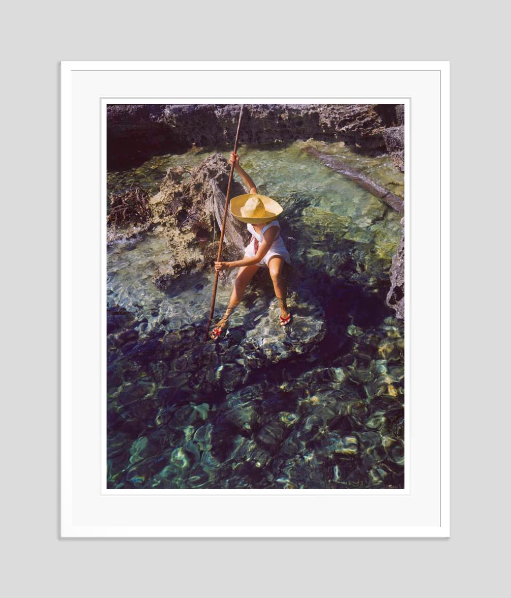 Sabina Spear Fishing 1947 Limited Signature Stamped Edition  - Modern Photograph by Toni Frissell