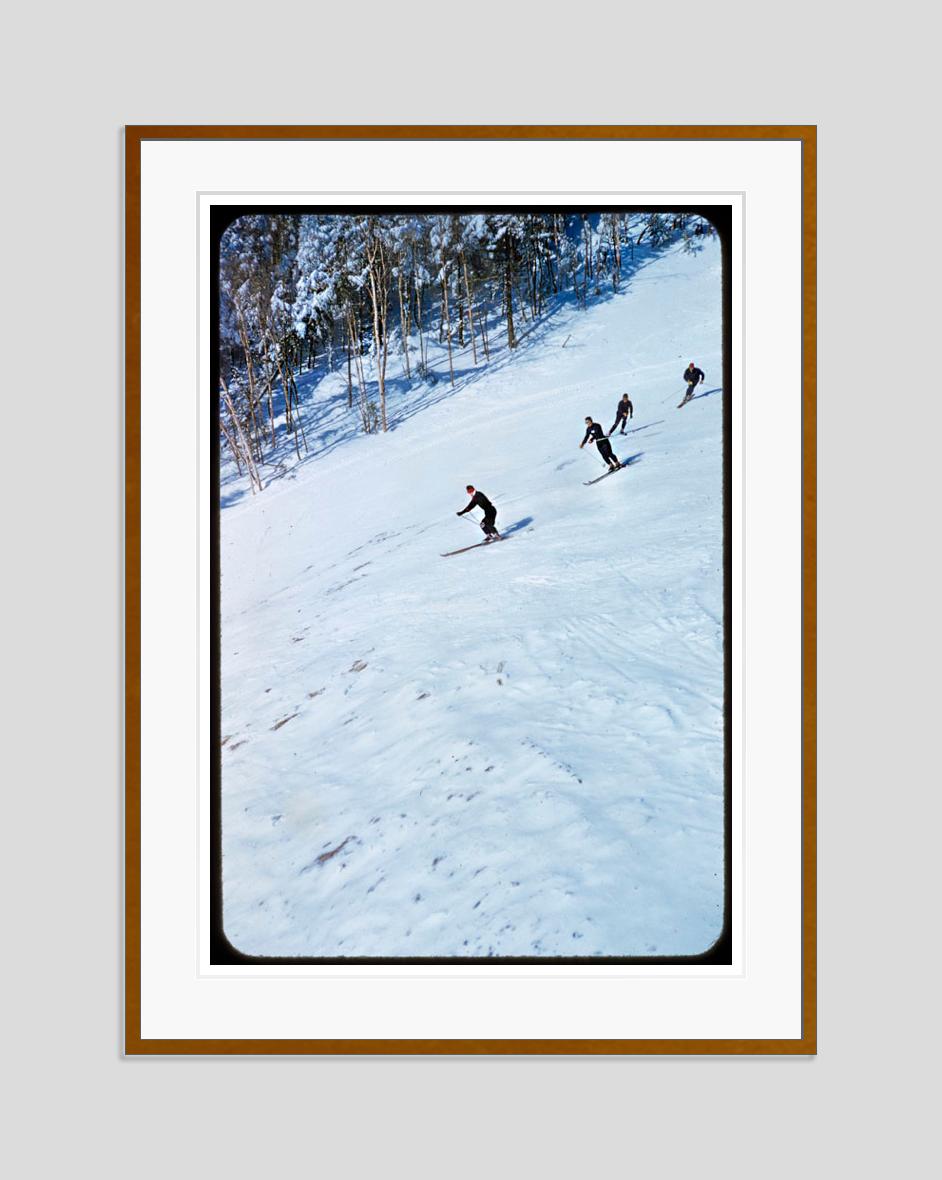 Skidded Turns 1955 Limited Signature Stamped Edition  - Photograph by Toni Frissell