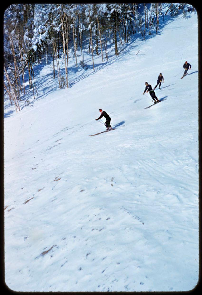 Toni Frissell Color Photograph - Skidded Turns 1955 Limited Signature Stamped Edition 