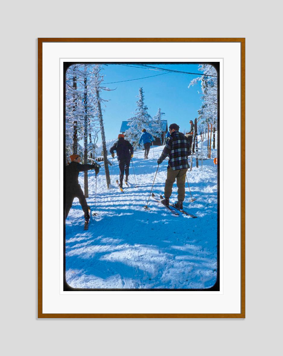 Esquiadores en el bosque 1955 Edición limitada sobredimensionada con sello de firma - Photograph Moderno de Toni Frissell
