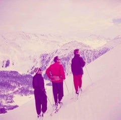 Skiers On The Piste 1951 Oversize Limitierte, gestempelte Auflage 