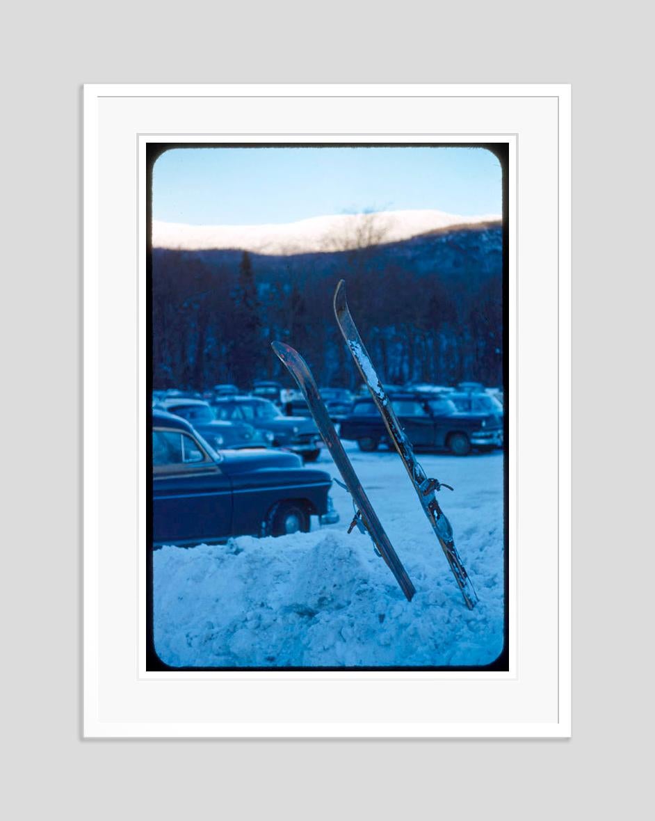 Skis In The Snow 1955 Limited Signature Stamped Edition  - Modern Photograph by Toni Frissell