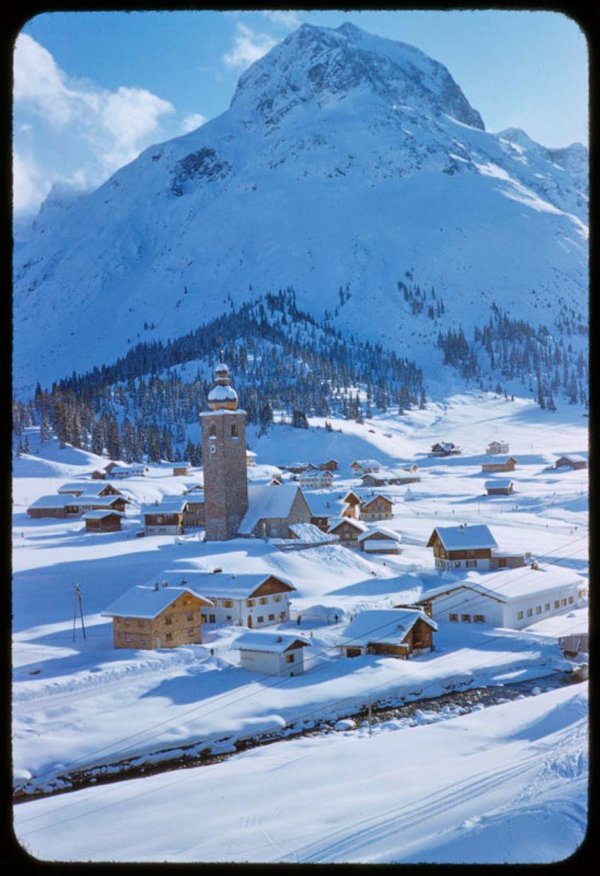 Toni Frissell Color Photograph - St. Anton In Winter 1955 Limited Signature Stamped Edition 