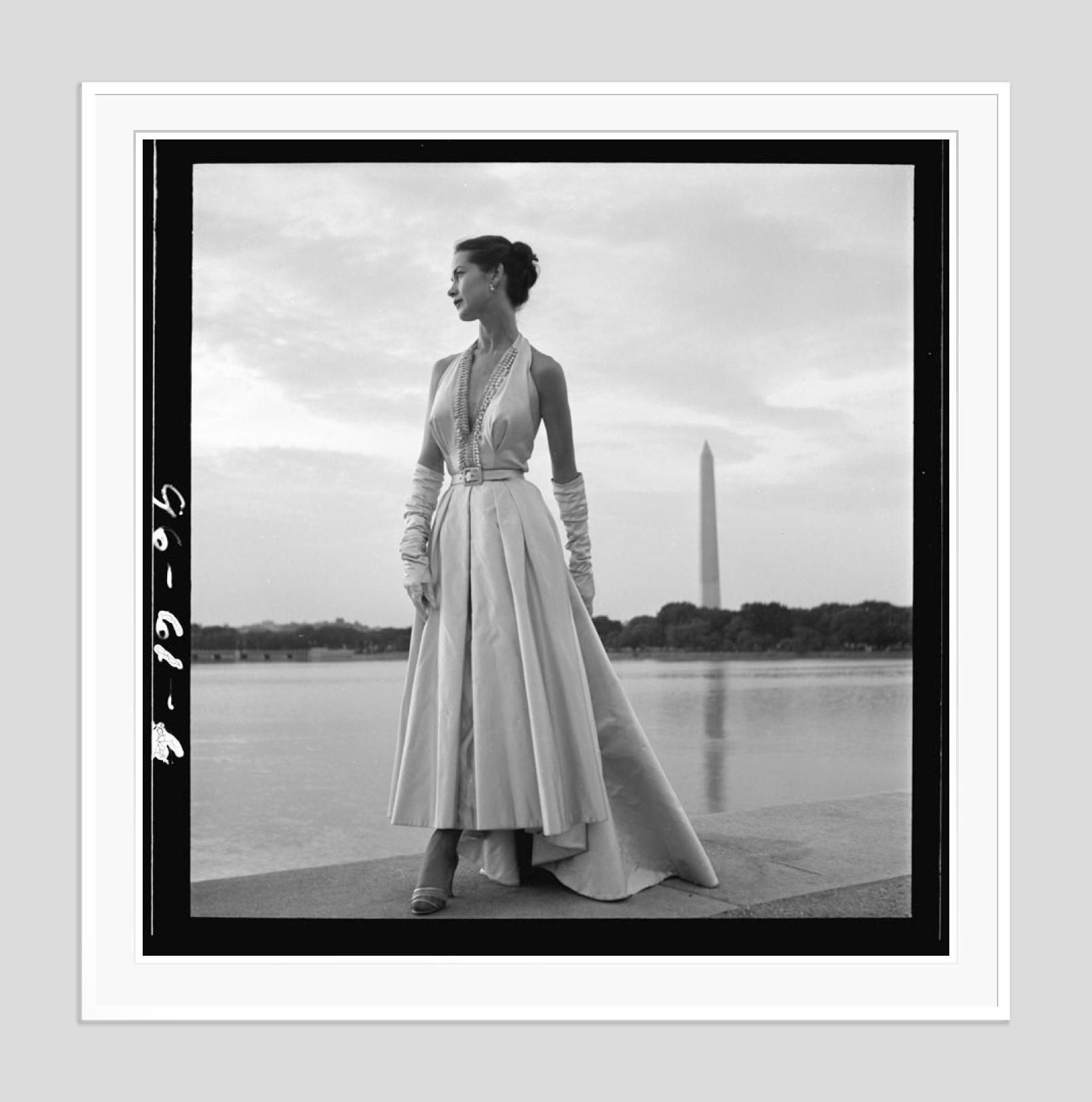 Washington Monument Fashion Shoot Limited Signature Stamped Edition  - Modern Photograph by Toni Frissell