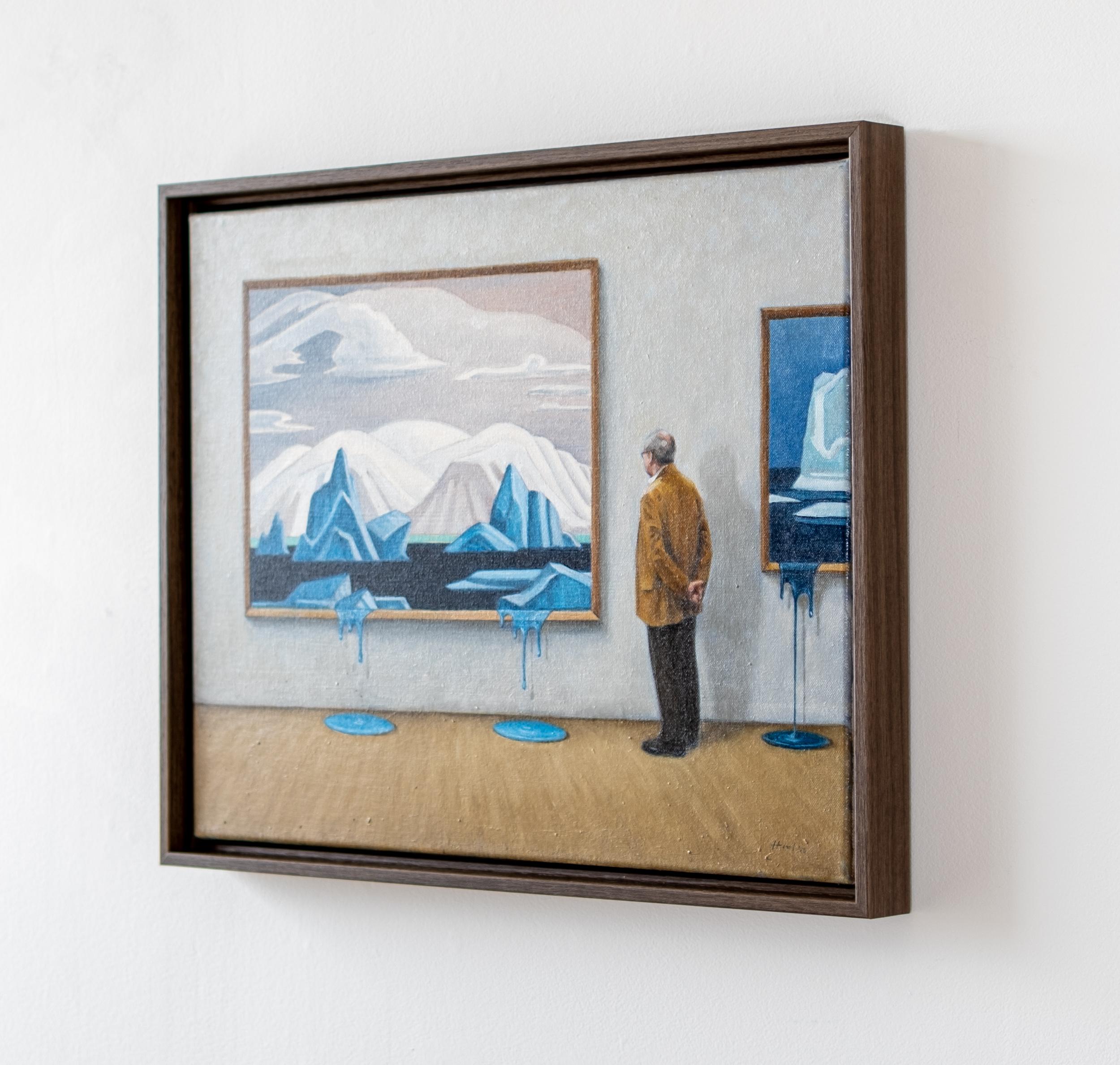 Au musée I - surréaliste, contemporain, figuratif, huile sur toile - Surréalisme Painting par Toni Hamel
