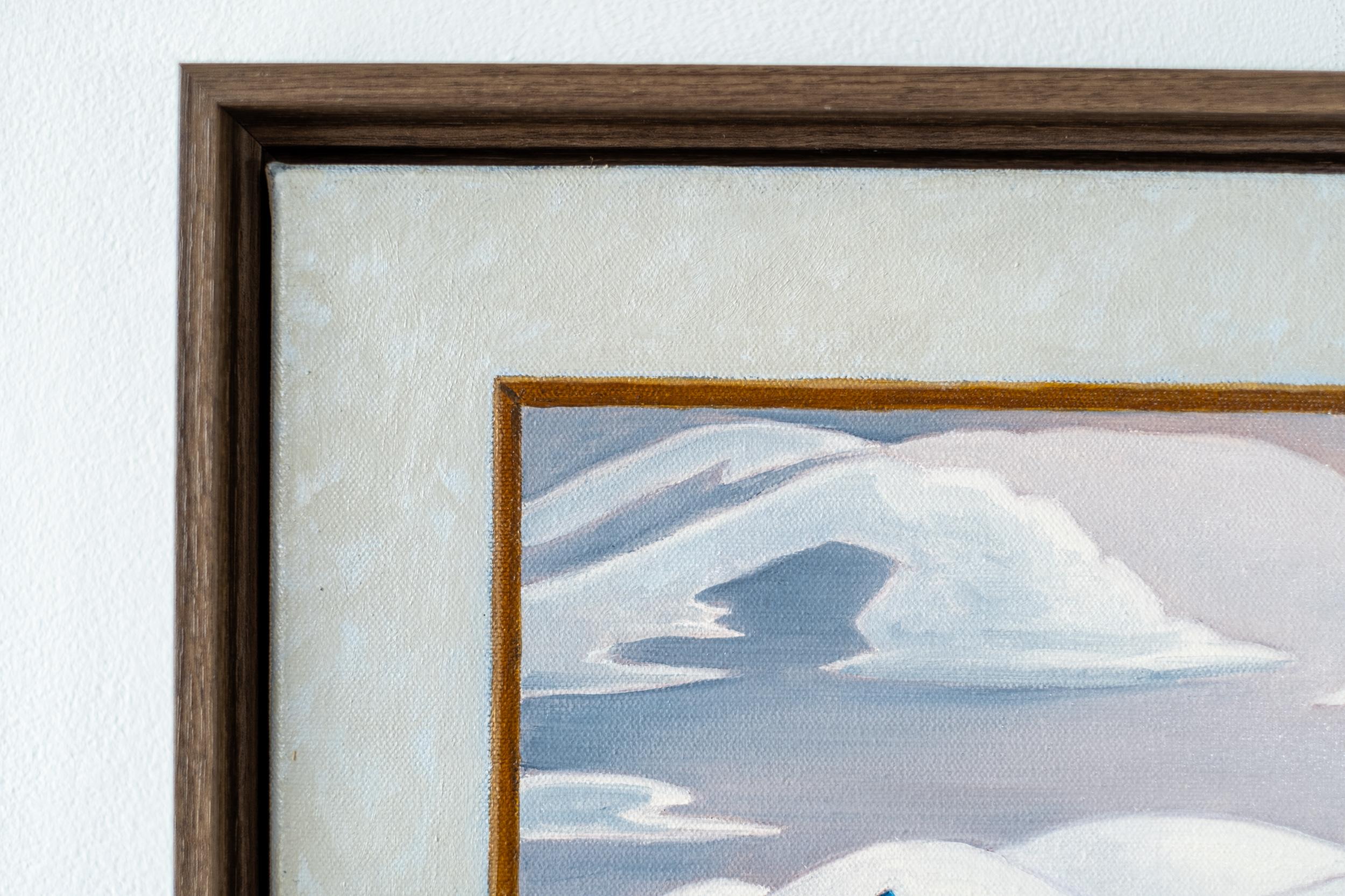 Au musée I - surréaliste, contemporain, figuratif, huile sur toile en vente 4