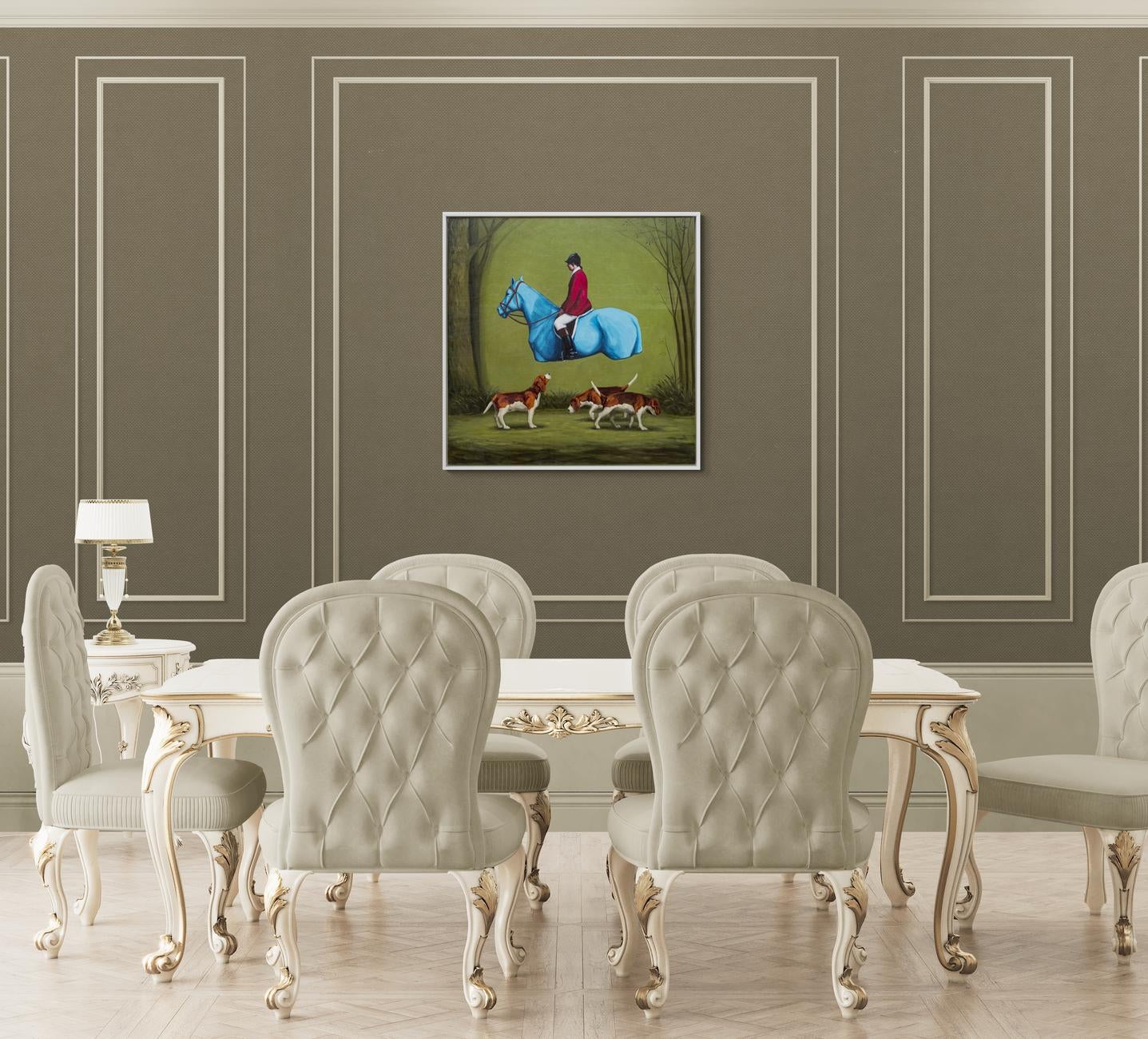 Der Blaue Reiter III - surreal, contemporary, figurative, oil on canvas For Sale 8
