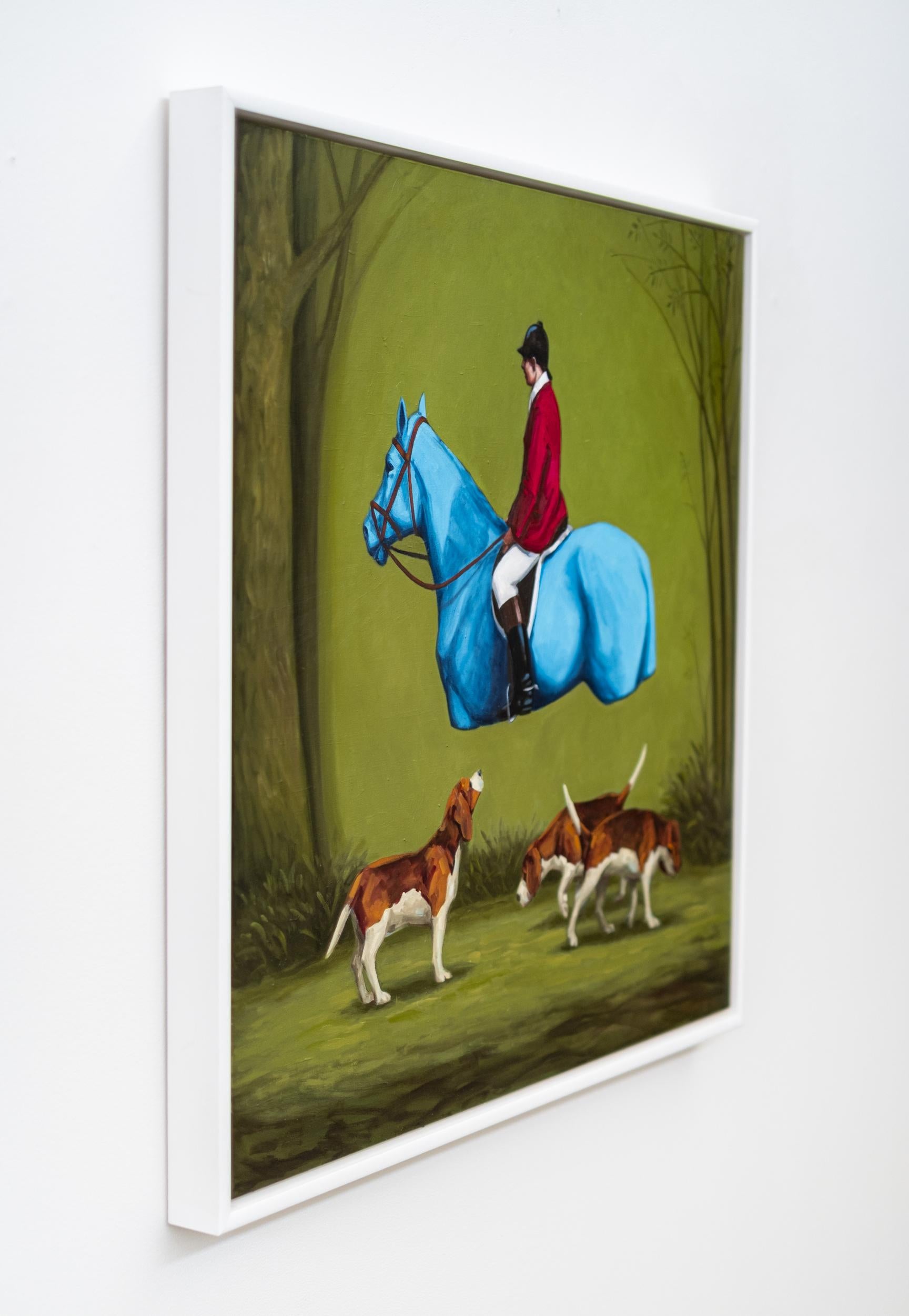 Der Blaue Reiter III - surreal, contemporary, figurative, oil on canvas - Surrealist Painting by Toni Hamel