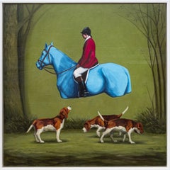Der Blaue Reiter III - surreal, contemporary, figurative, oil on canvas