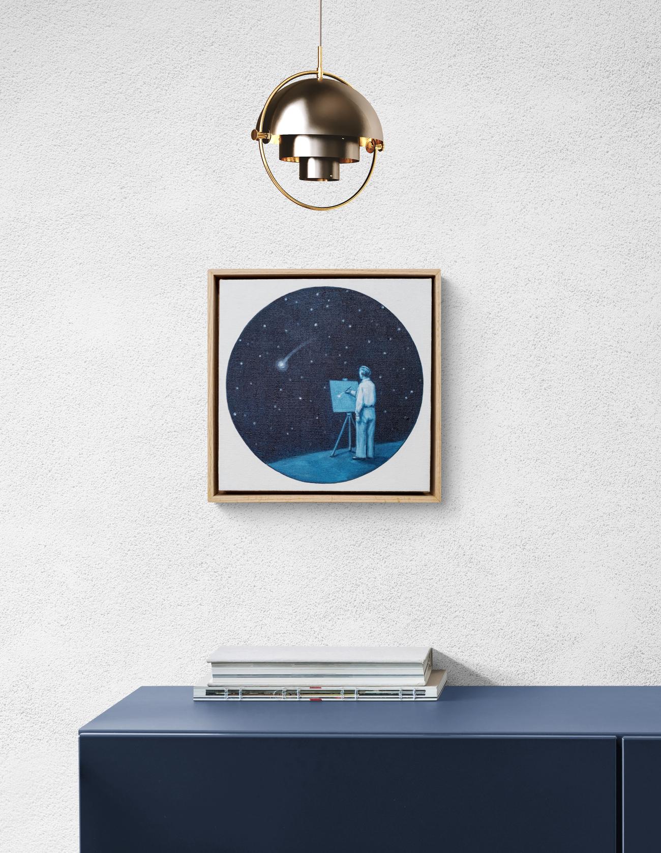 Flüchtig - surreal, figurativ, zeitgenössisch, Öl auf Leinen im Angebot 7