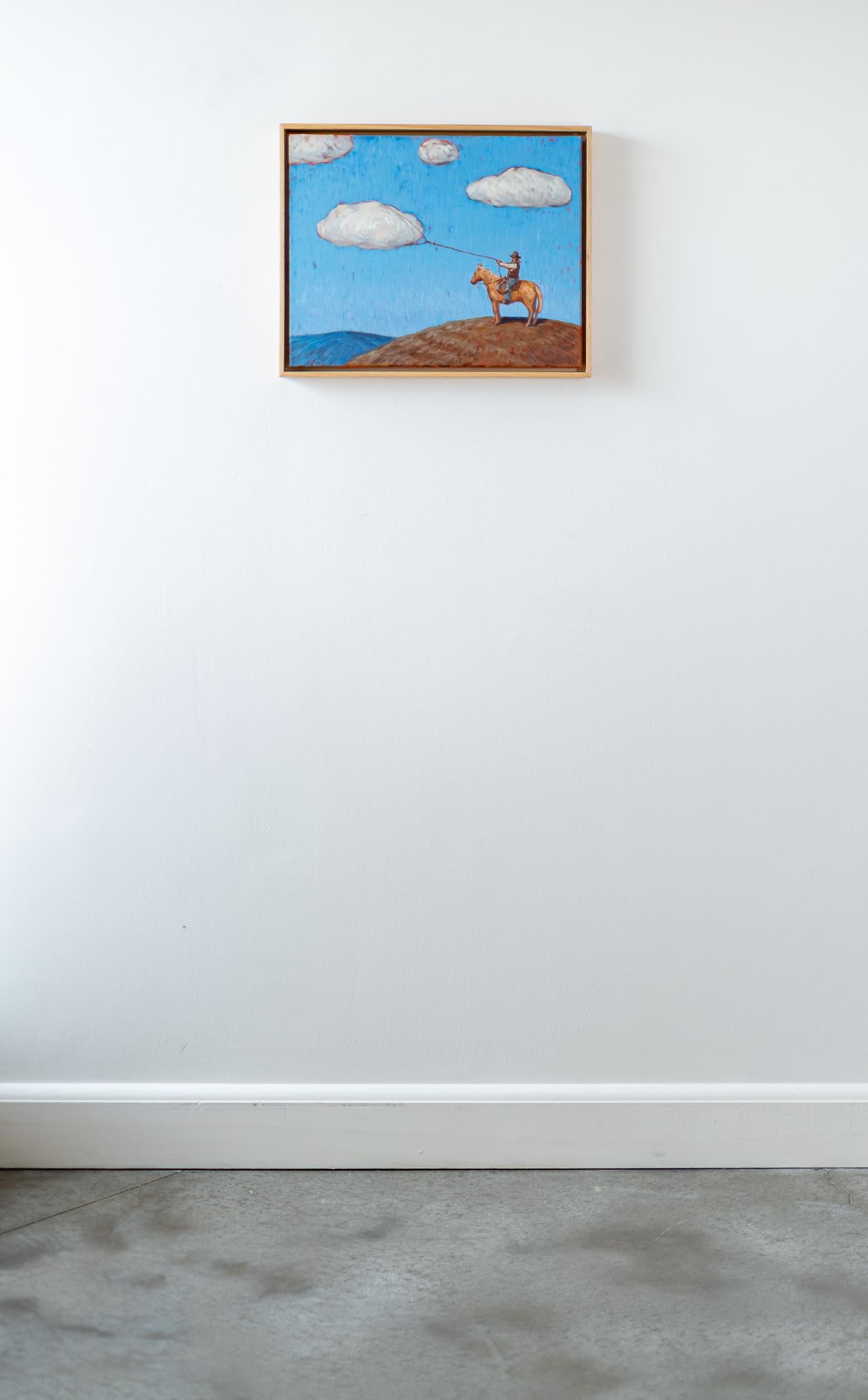 Howdy (The Final Frontier) - surreal, contemporary, figurative, oil on canvas - Painting by Toni Hamel
