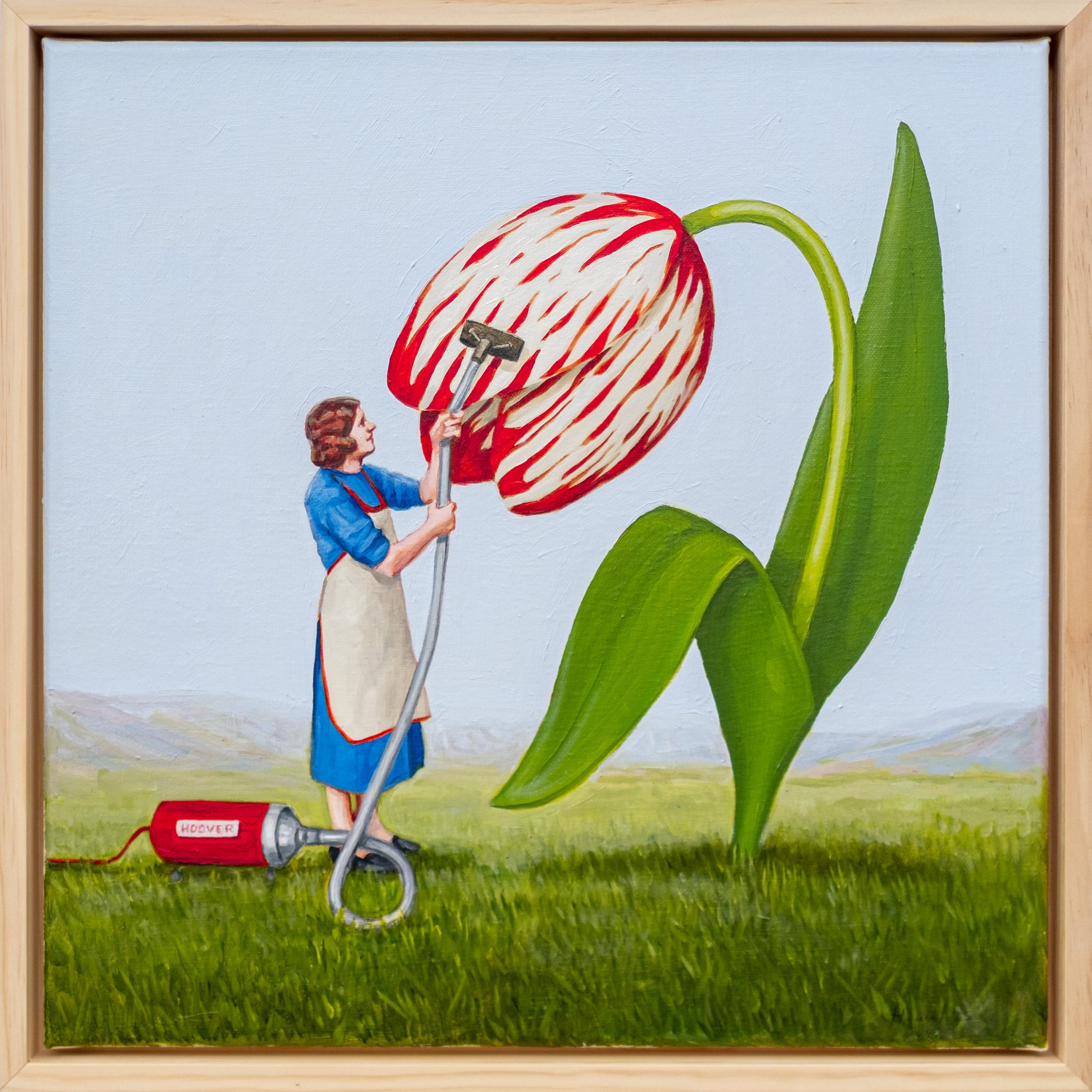 Ikebana 13 (Hoover) - surreal, contemporary, figurative, oil on canvas