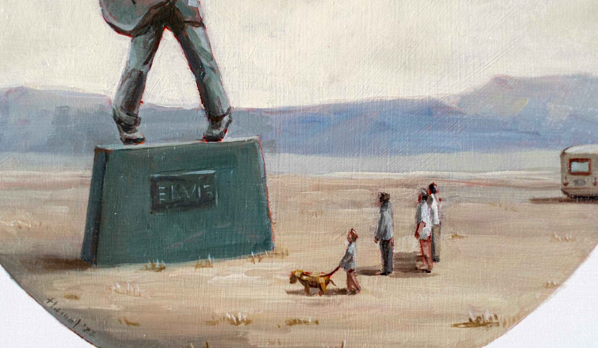 I'm Going to Graceland - surréaliste, figuratif, contemporain, huile sur toile en vente 1