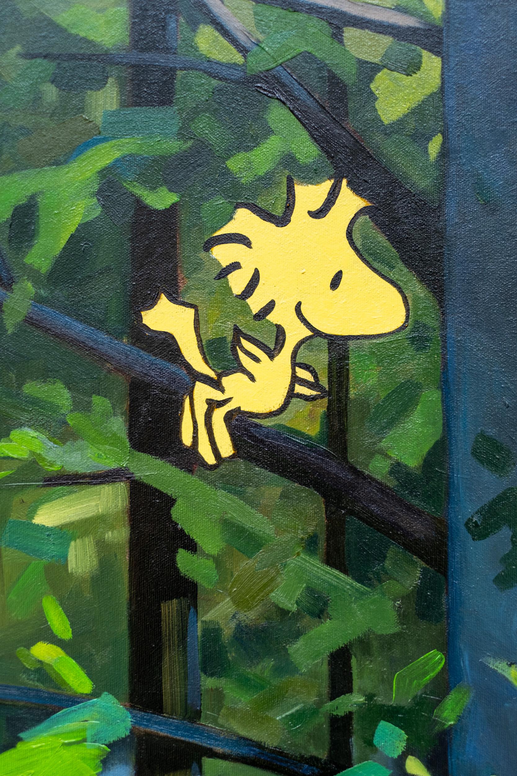 This contemporary painting by Toni Hamel features the image of the beloved character Woodstock.

In her singularly original way, Canadian artist Toni Hamel pays homage to a beloved pop culture character created by famed cartoonist Charles