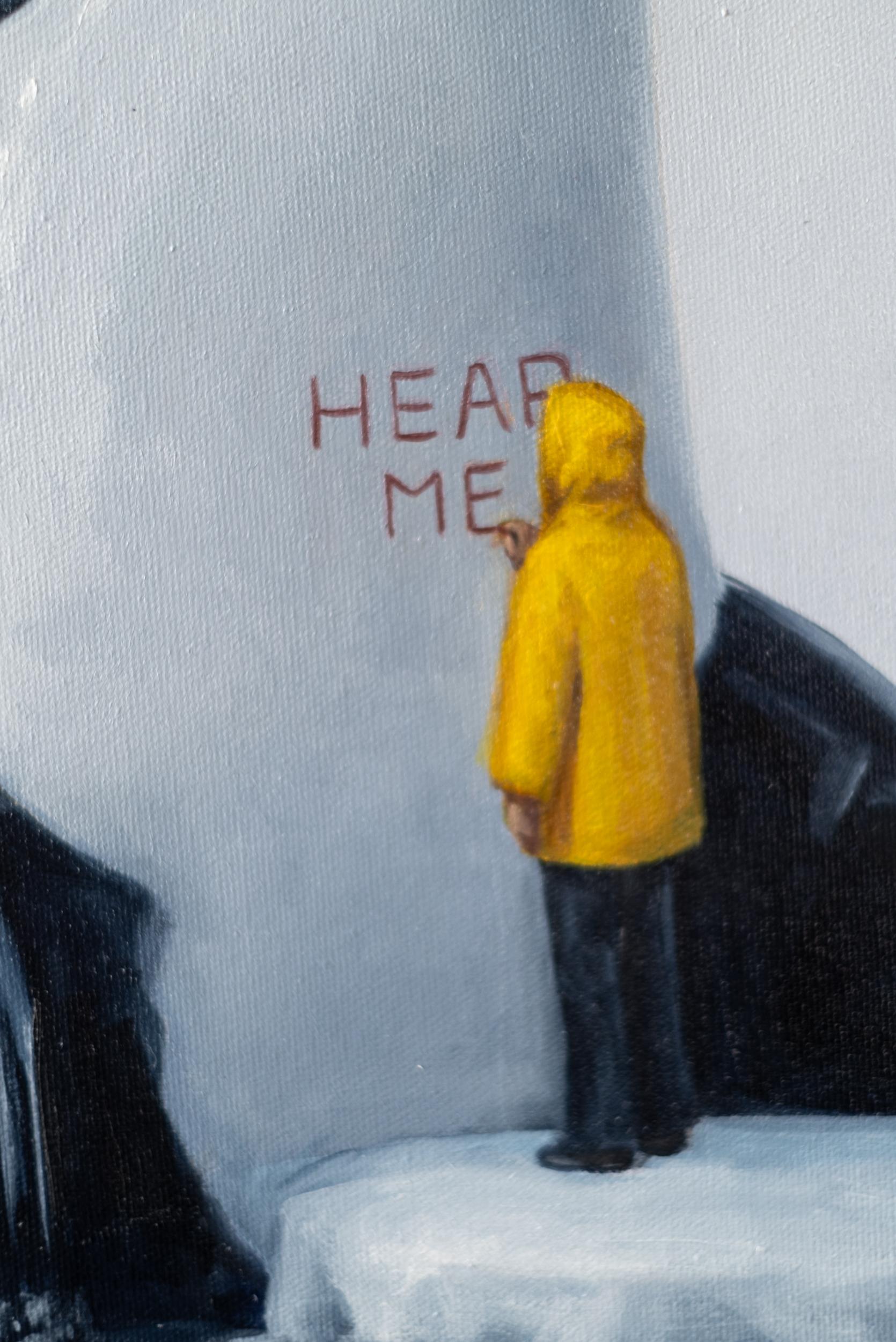 The Activist 5 (Hear Me) - surreal, contemporary, figurative, oil on canvas en vente 1