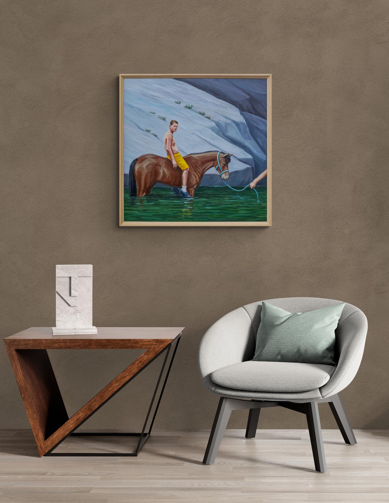 The Crossing - surreal, contemporary, figurative, oil on canvas en vente 6