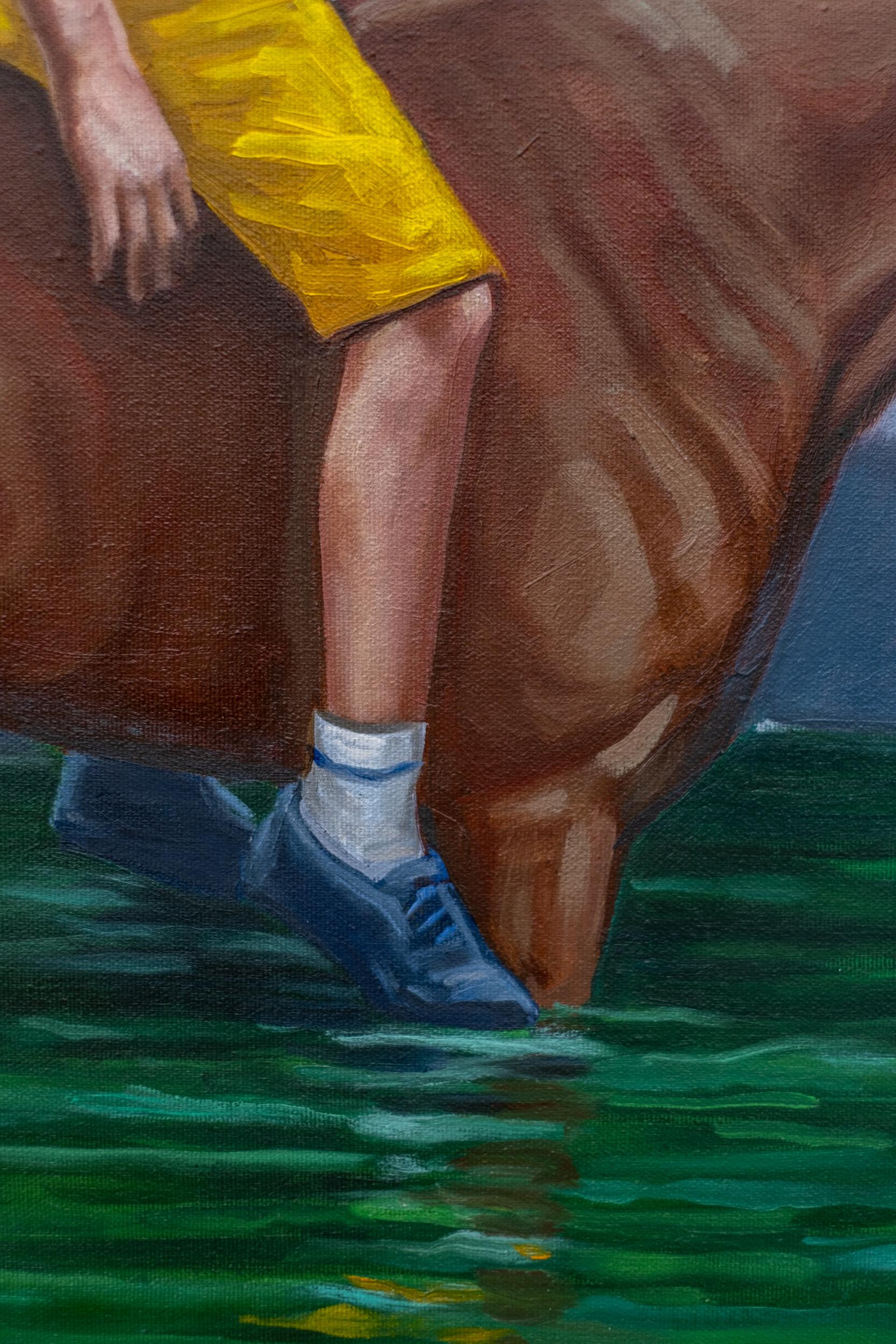 The Crossing - surreal, contemporary, figurative, oil on canvas en vente 2