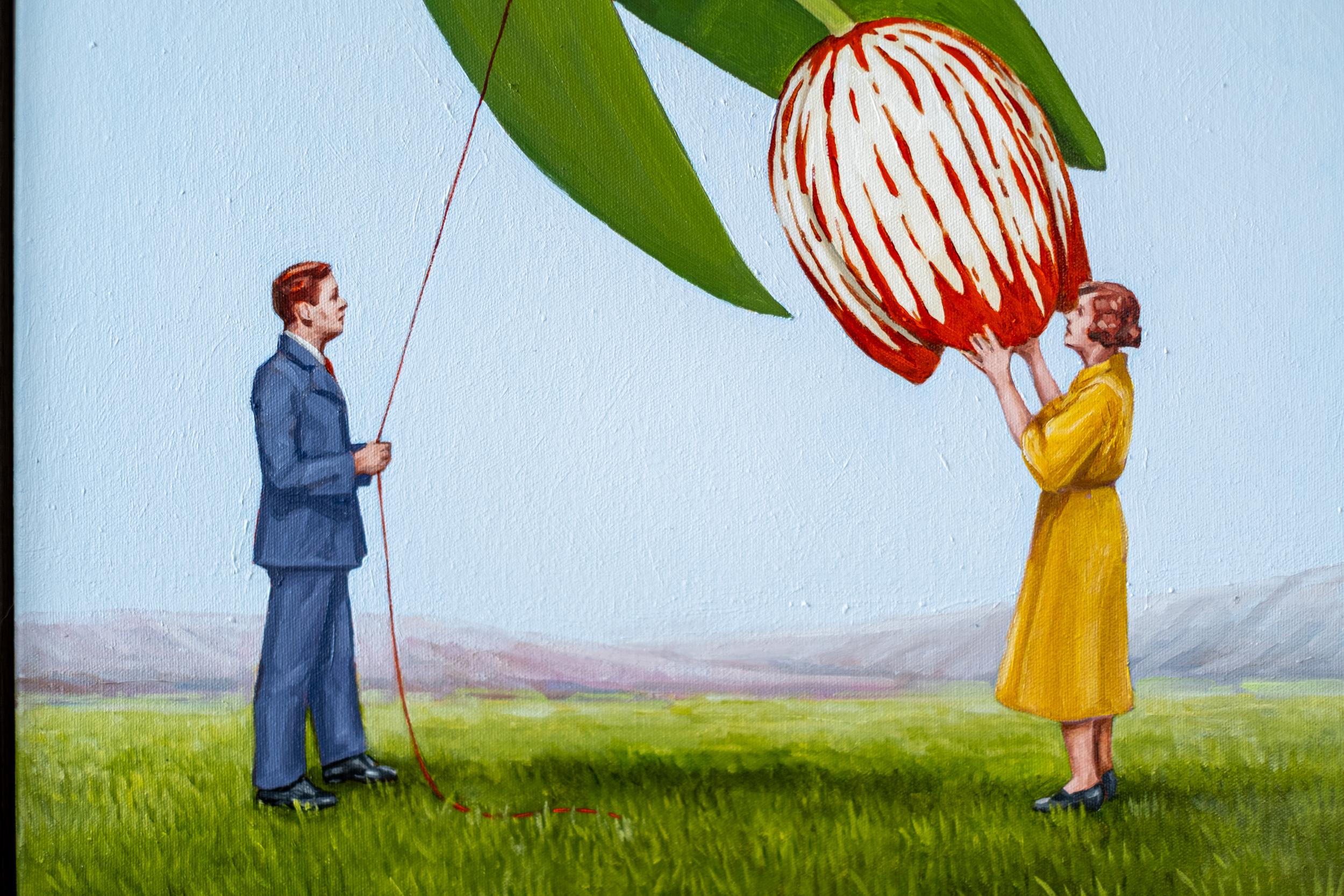 Valentine - surreal, contemporary, figurative, oil on canvas in vendita 2