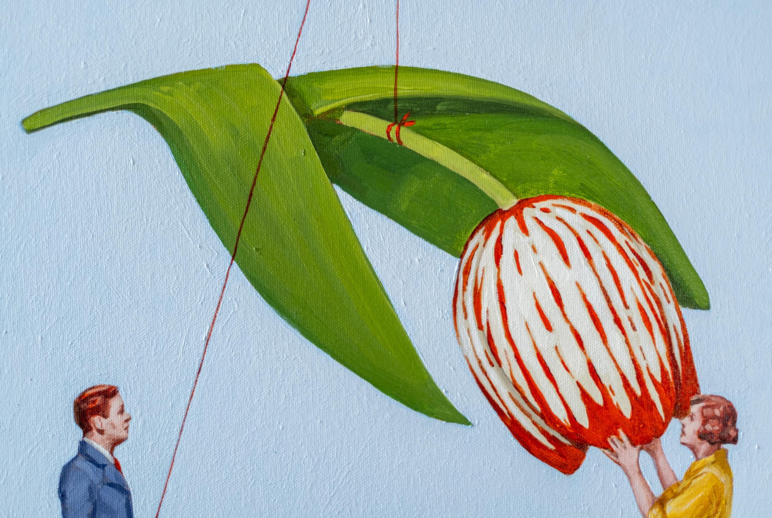 Valentine - surreal, contemporary, figurative, oil on canvas in vendita 5