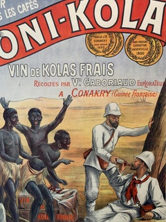 'Toni-Kola', Original Antique Early 19th Century Colonial Propaganda Poster