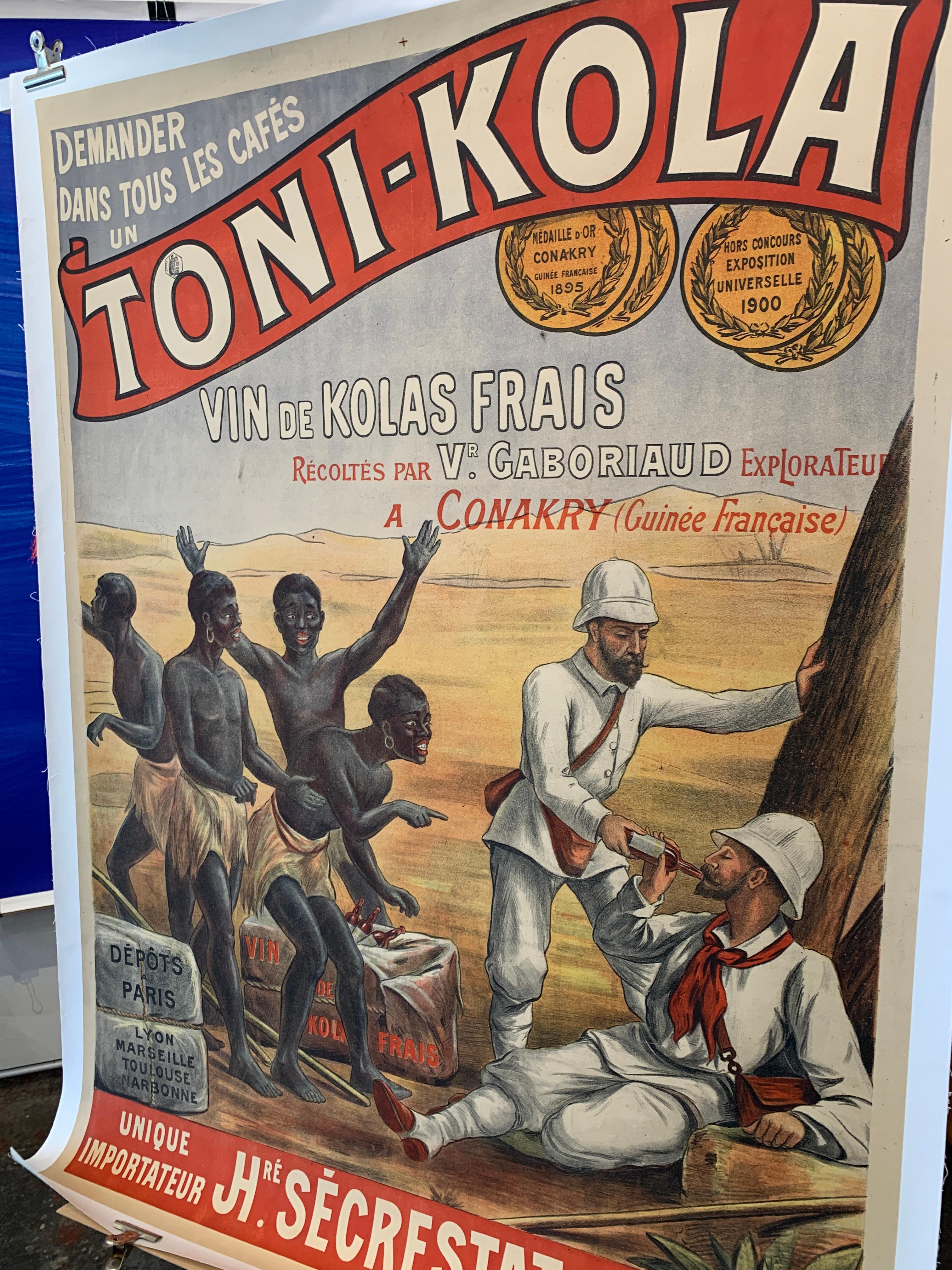 Victorian 'Toni-Kola', Original Antique Early 19th Century Colonial Propaganda Poster For Sale