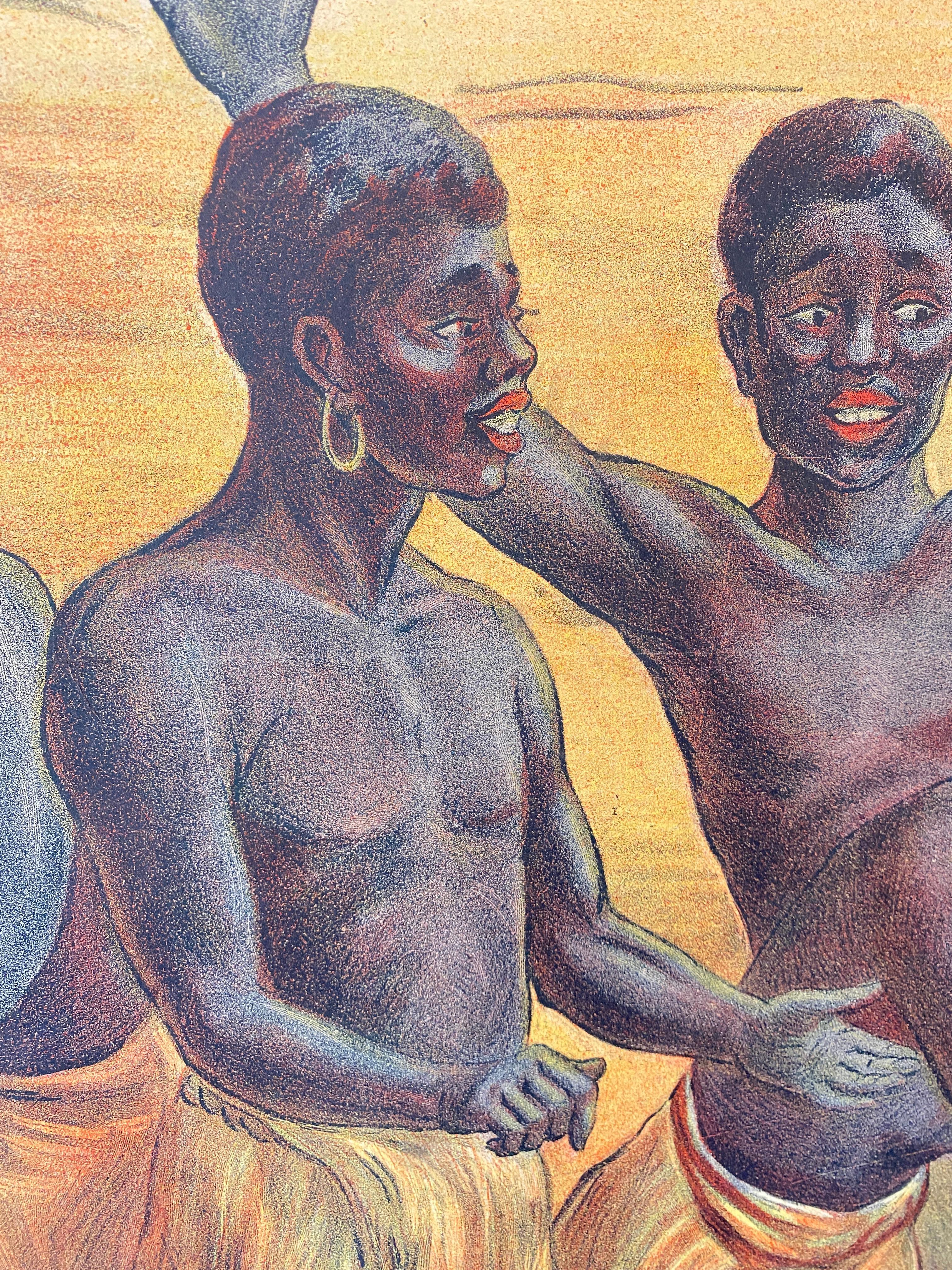 French 'Toni-Kola', Original Antique Early 19th Century Colonial Propaganda Poster For Sale