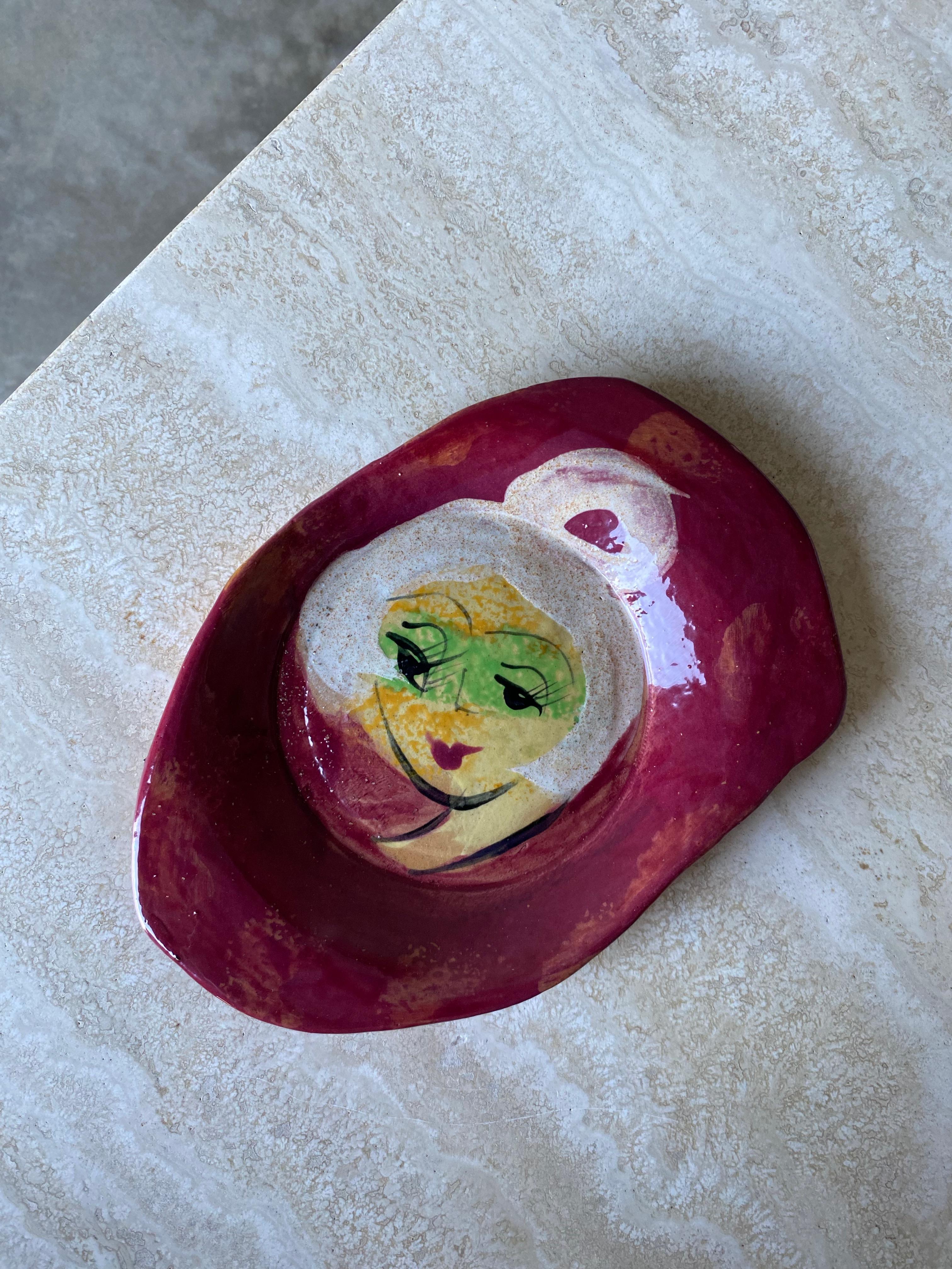 20th Century Toni Lawrence Ceramic Small Plate, 1990s