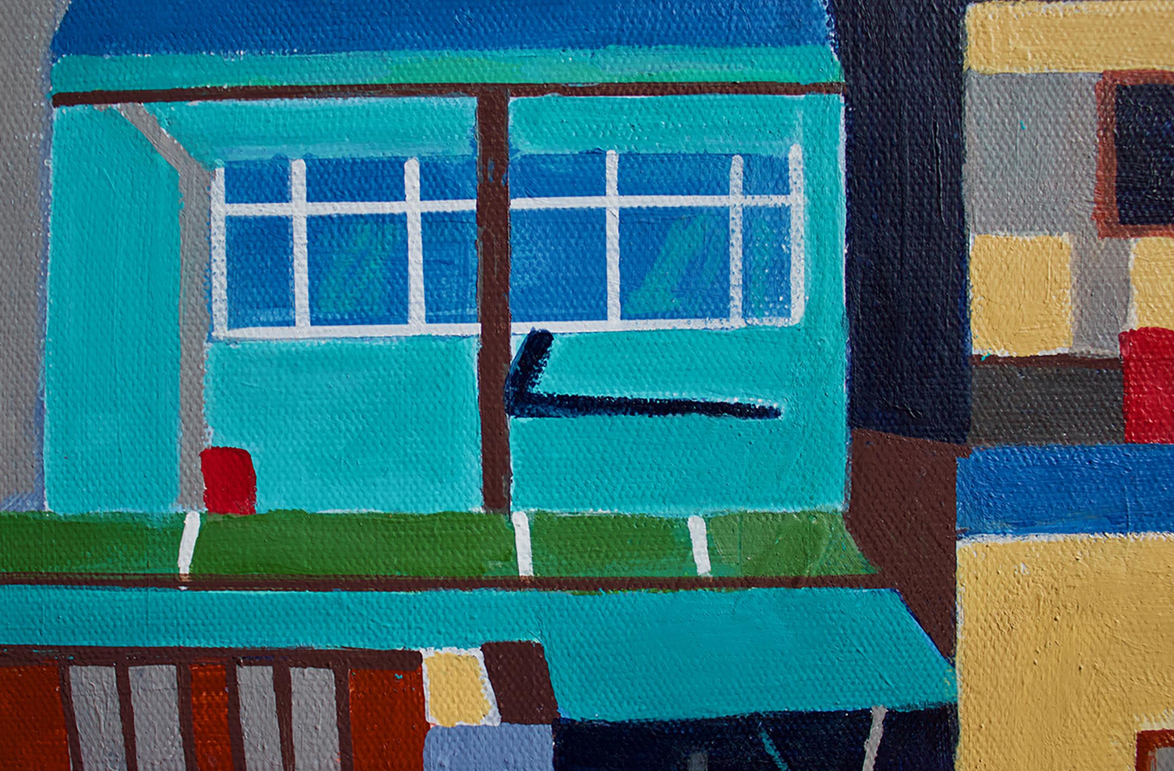 Suzhou, China, Original Painting - Blue Animal Painting by Toni Silber-Delerive