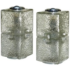 Toni Zuccheri by VeArt Murano Glass 1970s Italian Design Pair of Table Lamps