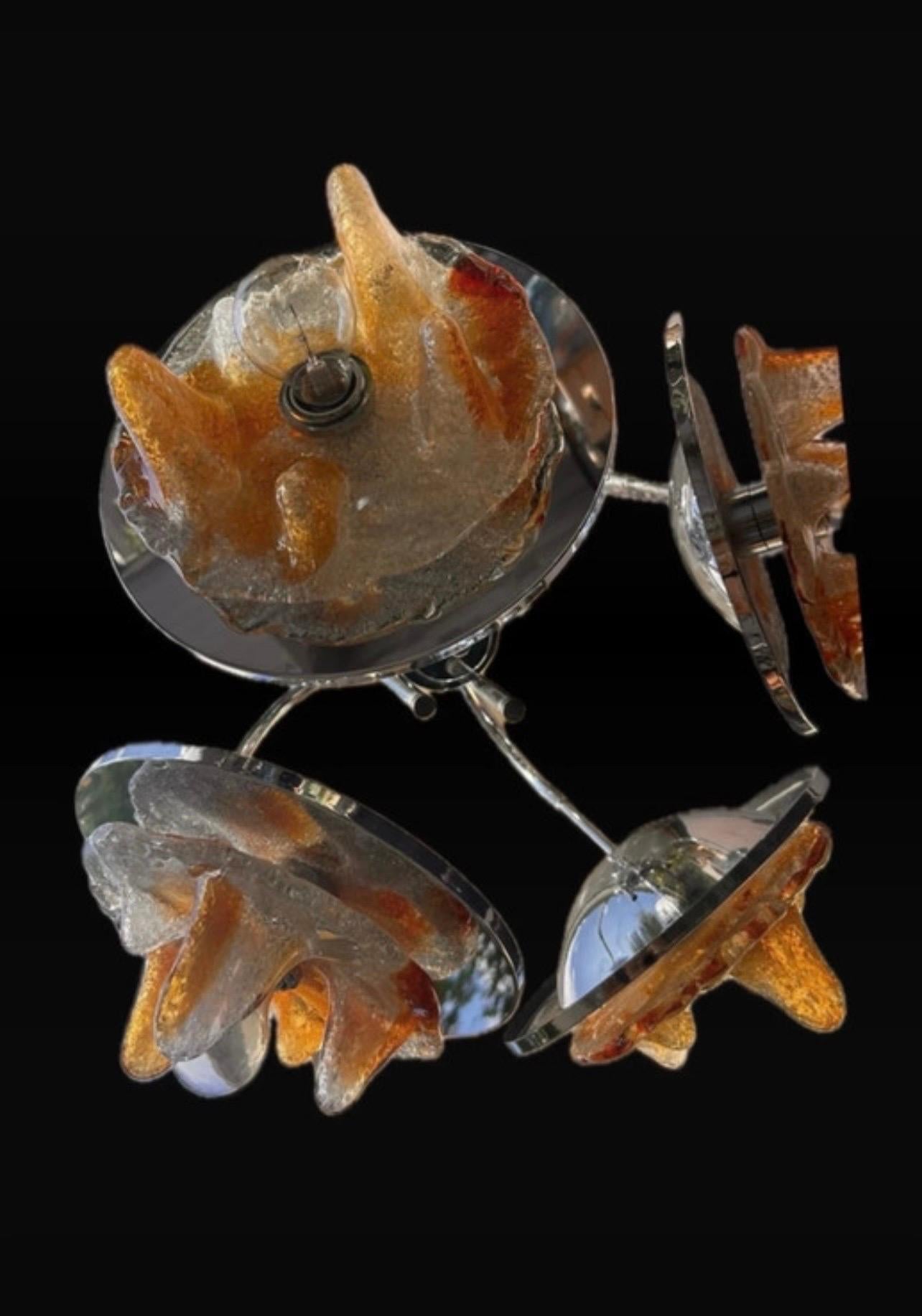 Toni Zuccheri by Venini Kronleuchter Glas Murano ! Italien 1970er Jahre im Angebot 2