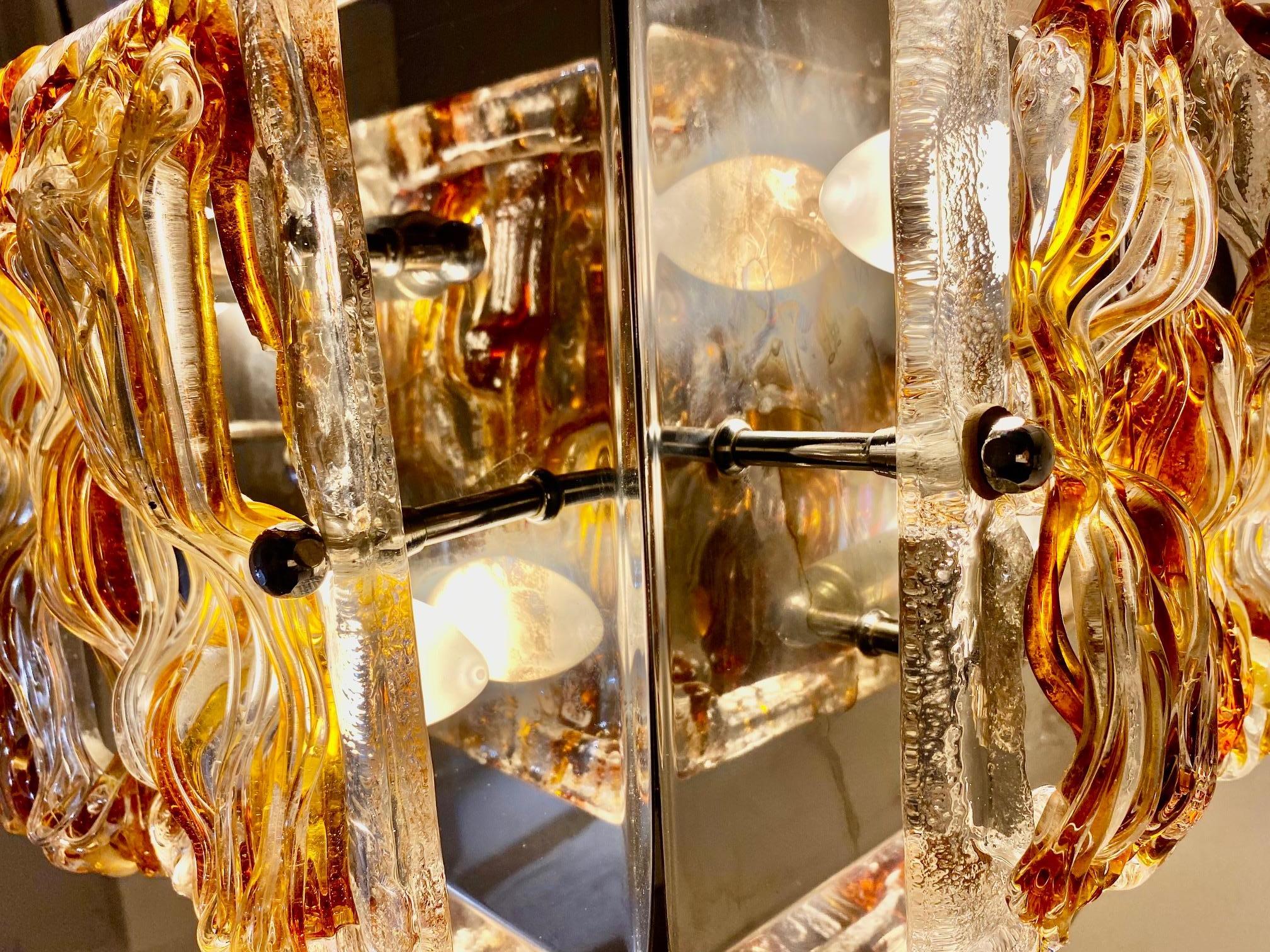 Mid-Century Modern Toni Zuccheri chandelier glass murano ! model unique For Sale