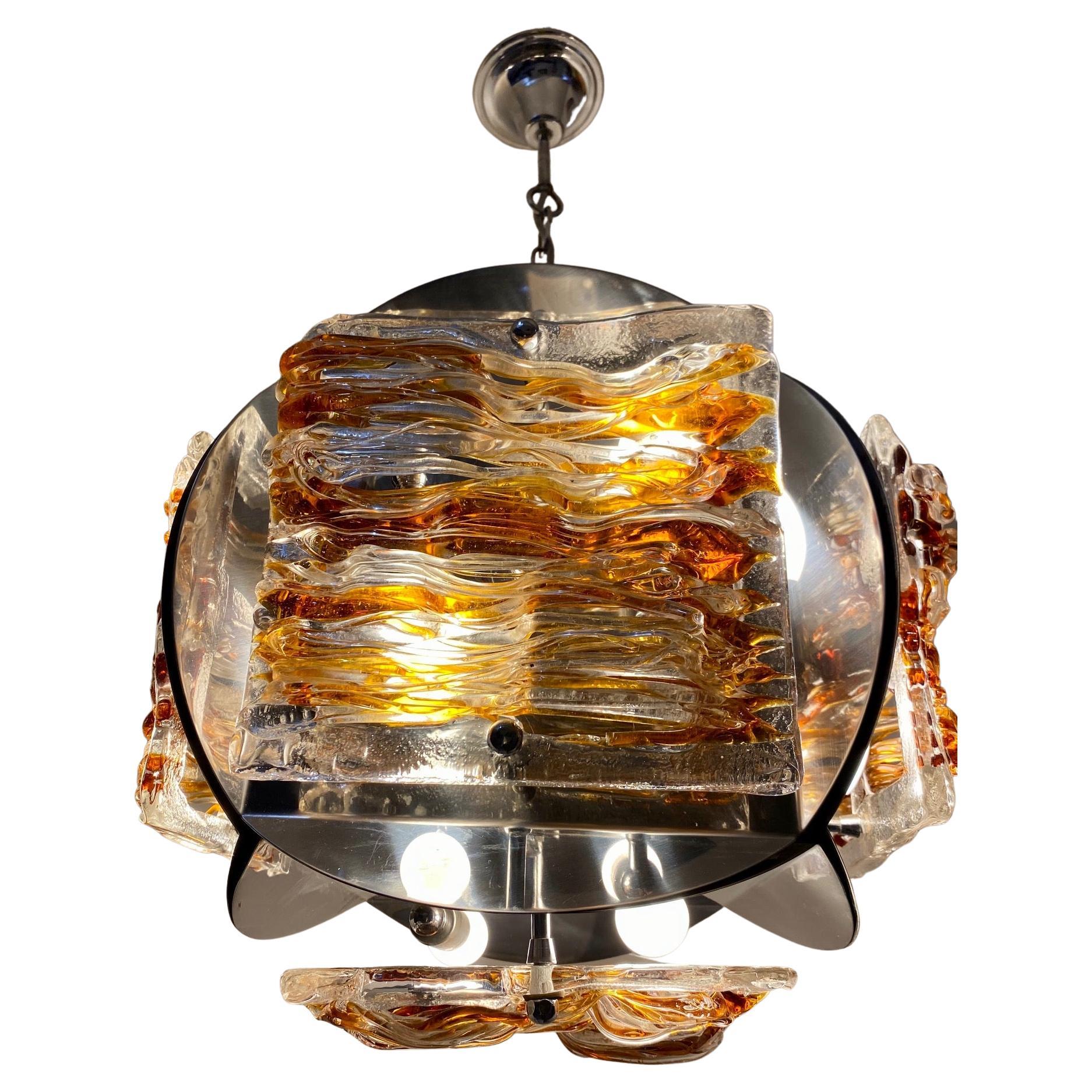 Toni Zuccheri chandelier glass murano ! model unique For Sale