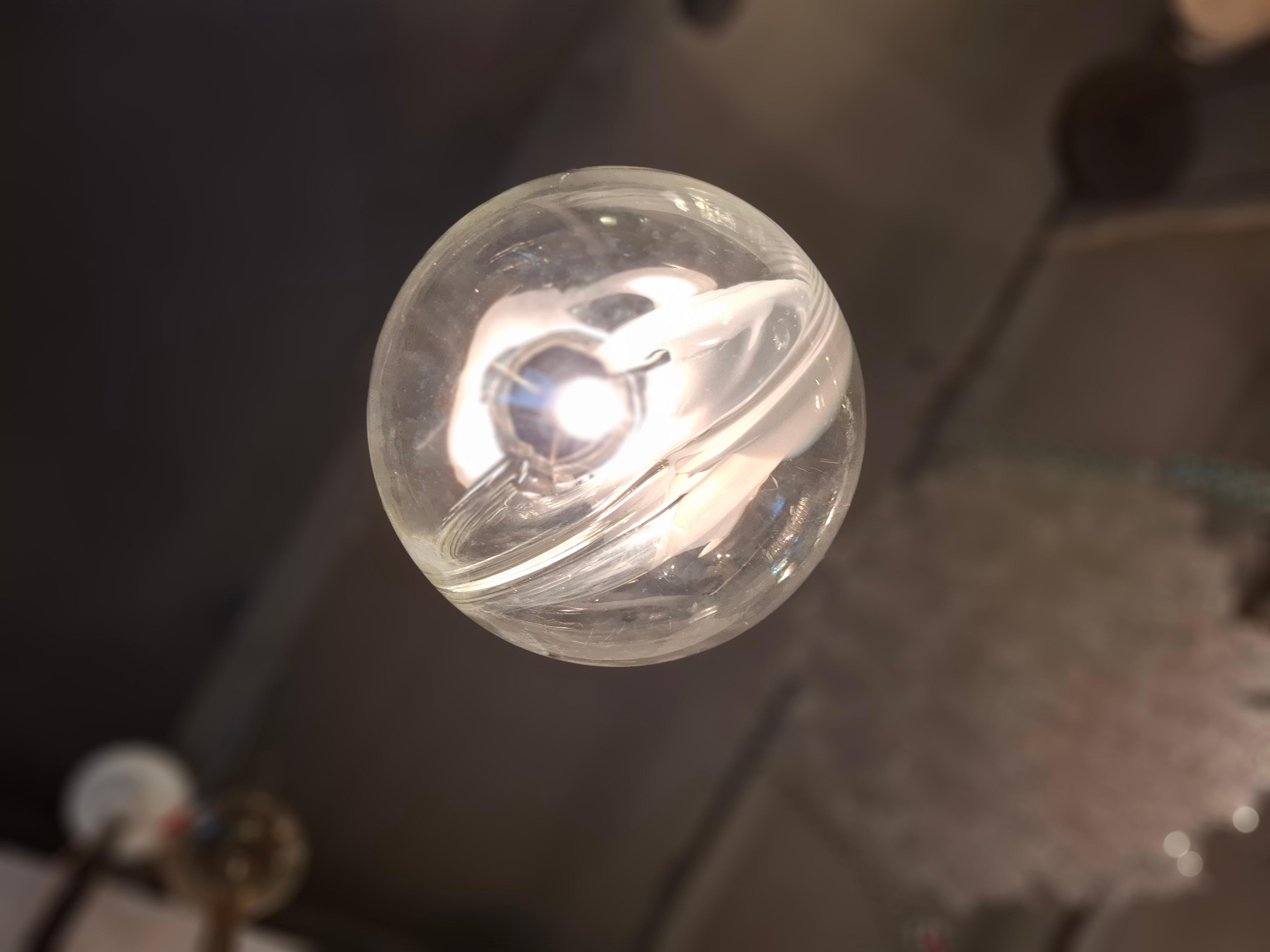 Lampadario Toni Zuccheri VETRO DI MURANO  OTTONE 1960. ITALIA in vendita 4