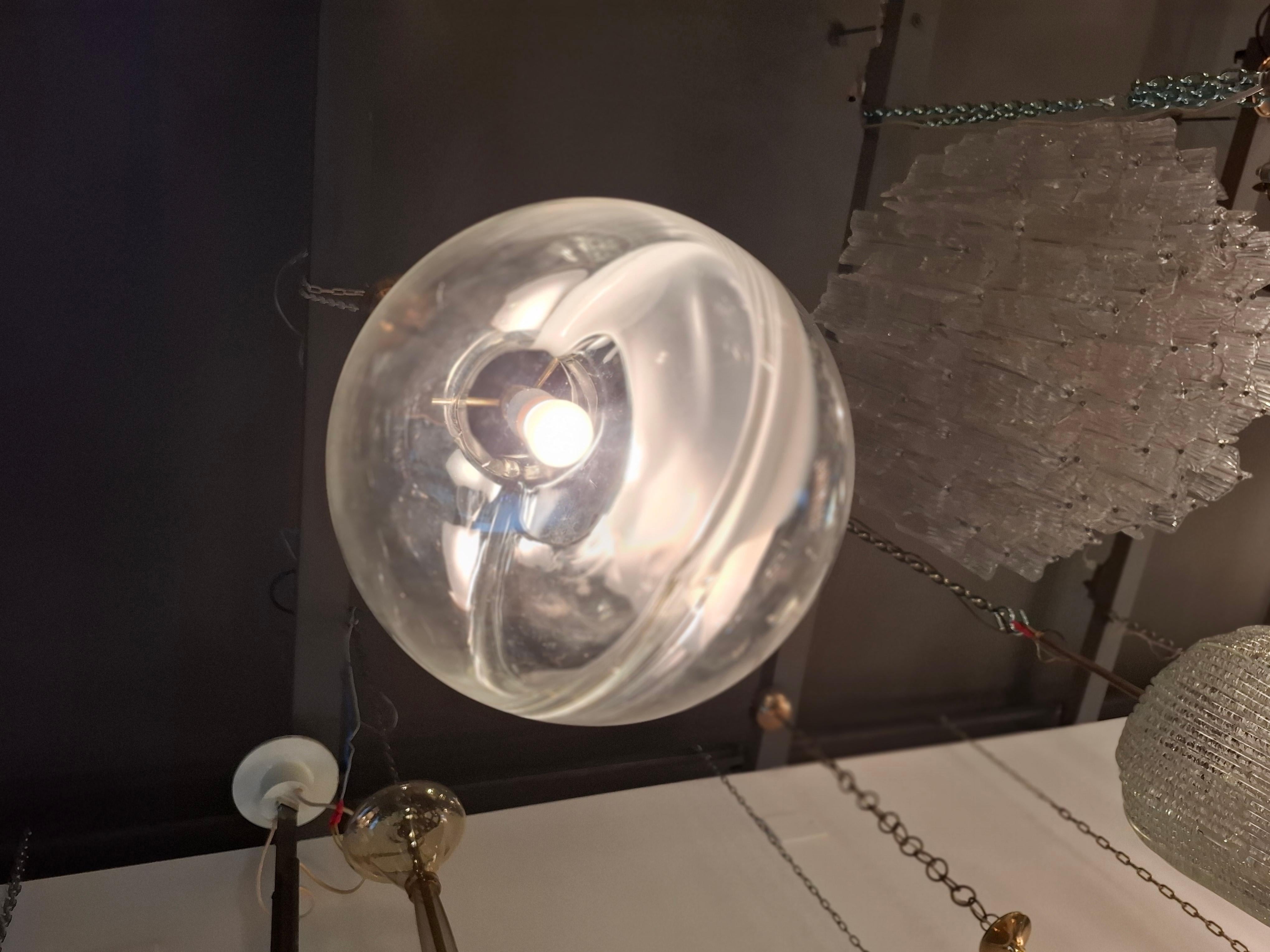 Lampadario Toni Zuccheri VETRO DI MURANO  OTTONE 1960. ITALIA in vendita 5